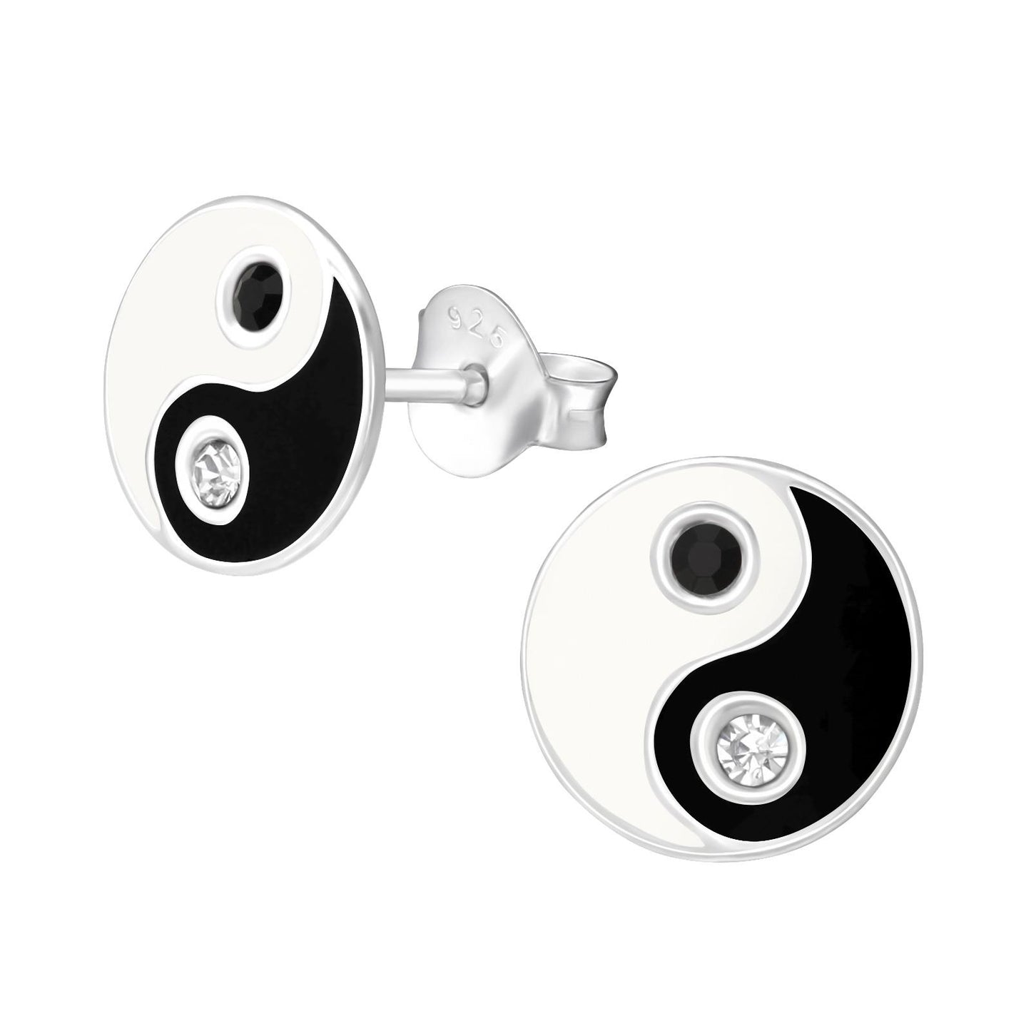 Kinder Ohrringe Yin Yang aus 925 Silber