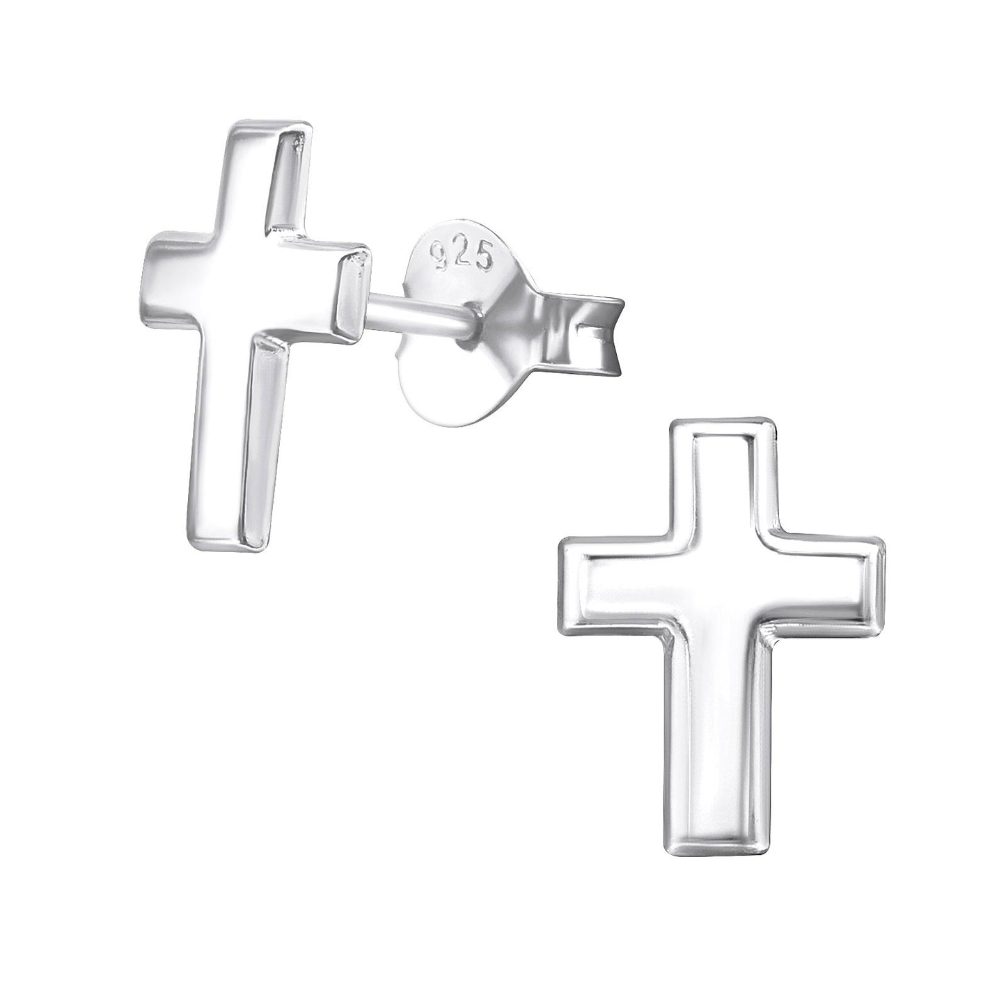 Kinder Ohrringe Kreuz aus 925 Silber