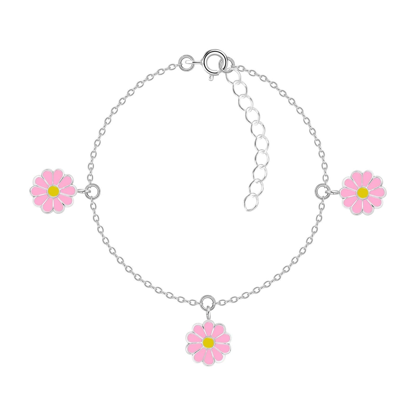Kinder Armband Blumen aus 925 Silber