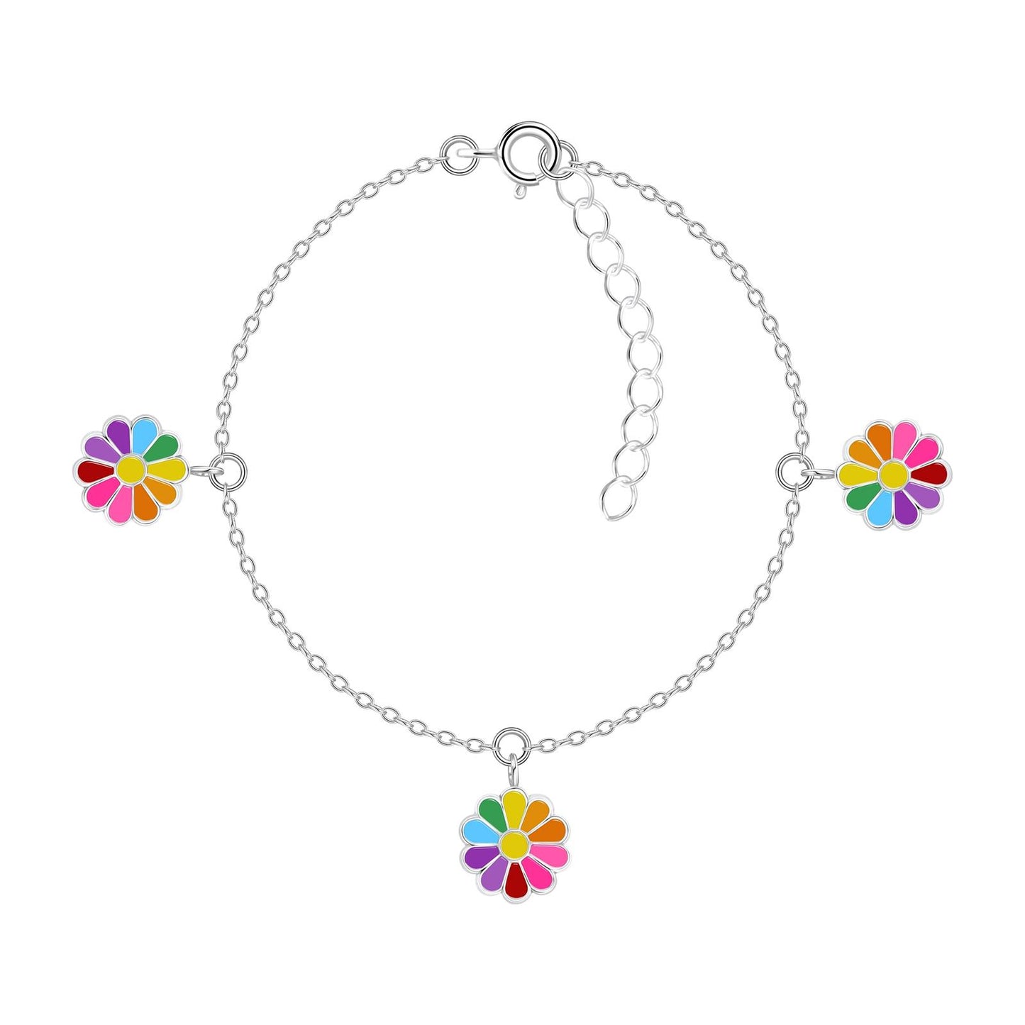 Kinder Armband Blumen aus 925 Silber