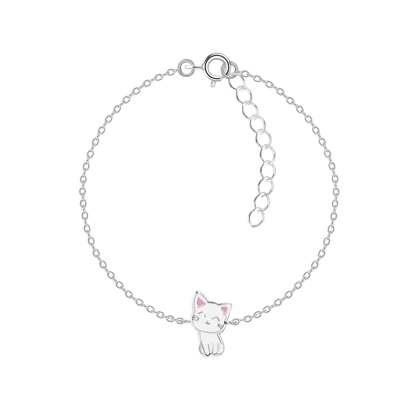 Kinder Armband Katzen aus 925 Silber