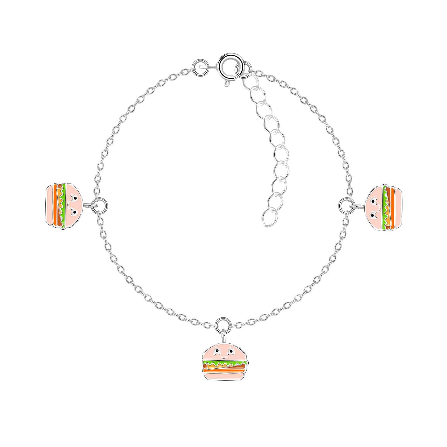 Kinder Armband Burger aus 925 Silber