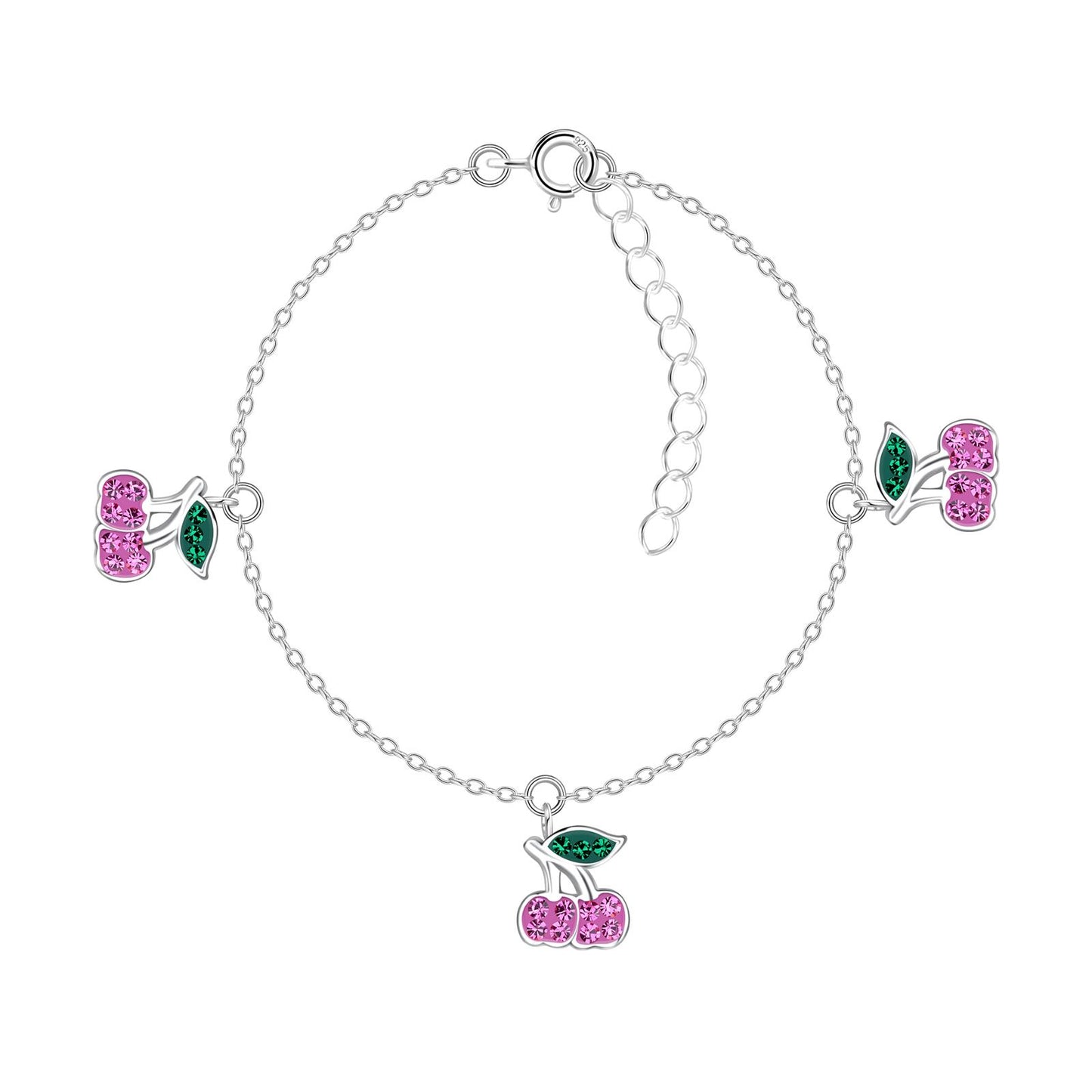 Kinder Armband Kirschen aus 925 Silber