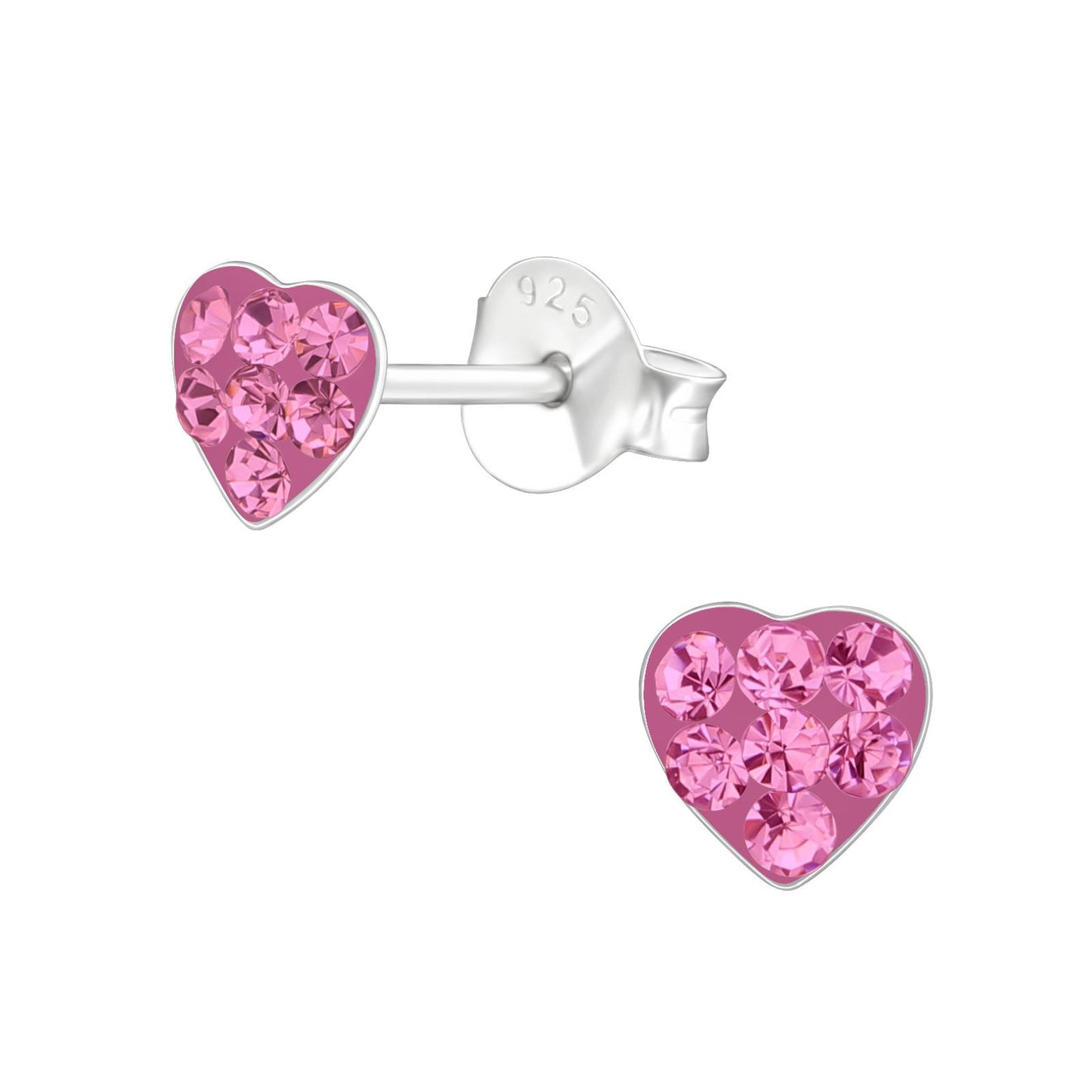 Mädchen Ohrringe Herz aus 925 Silber