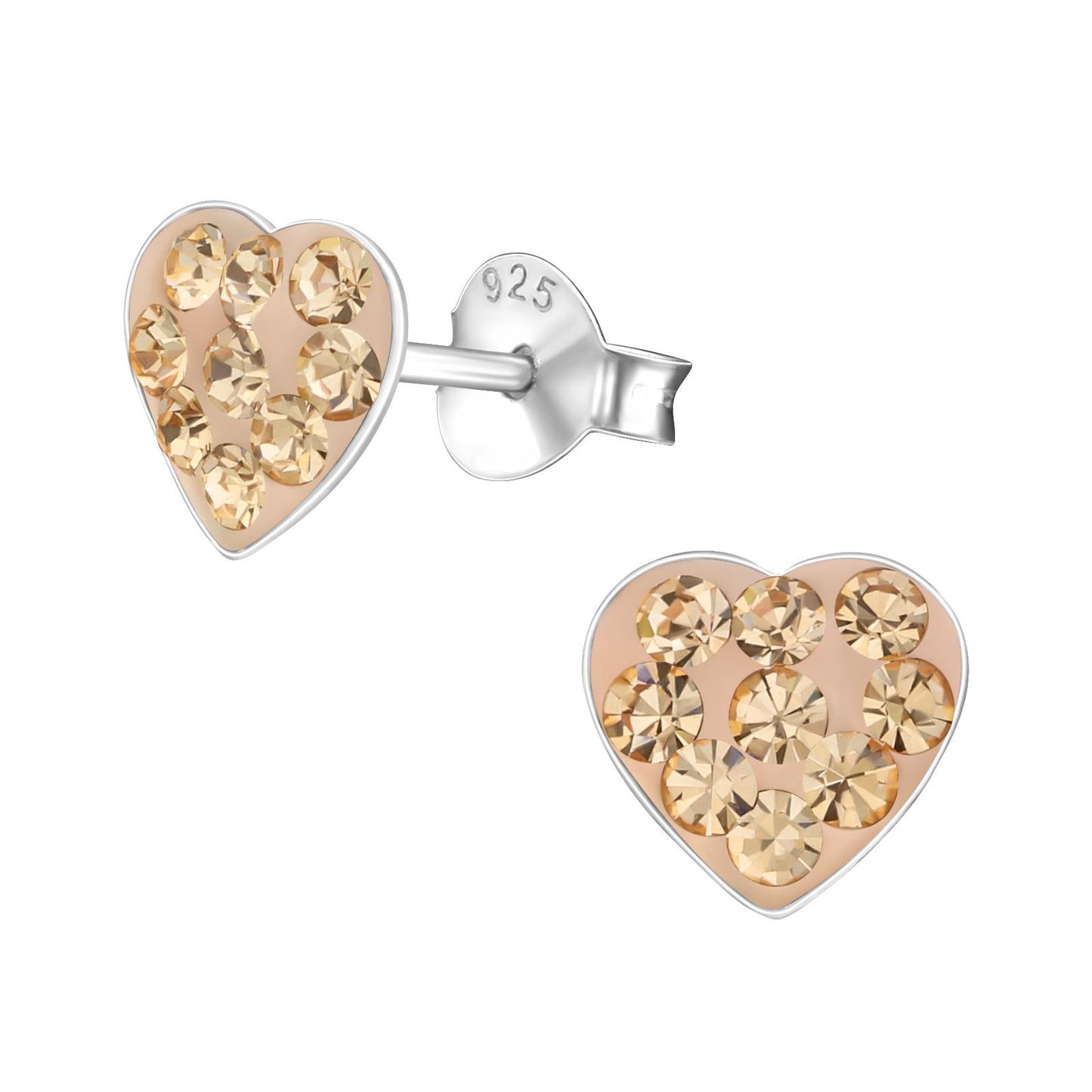 Mädchen Ohrringe Herz aus 925 Silber