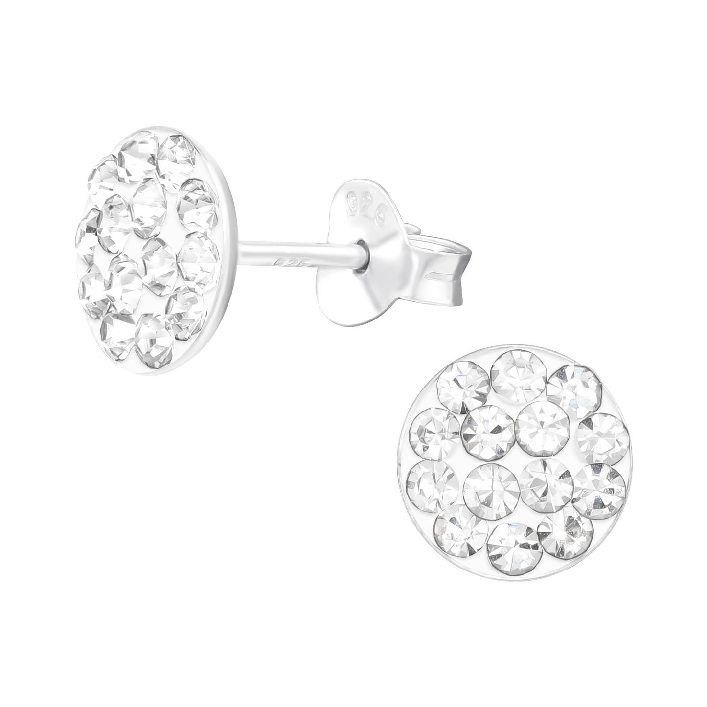 Children's round earrings made of 925 silver