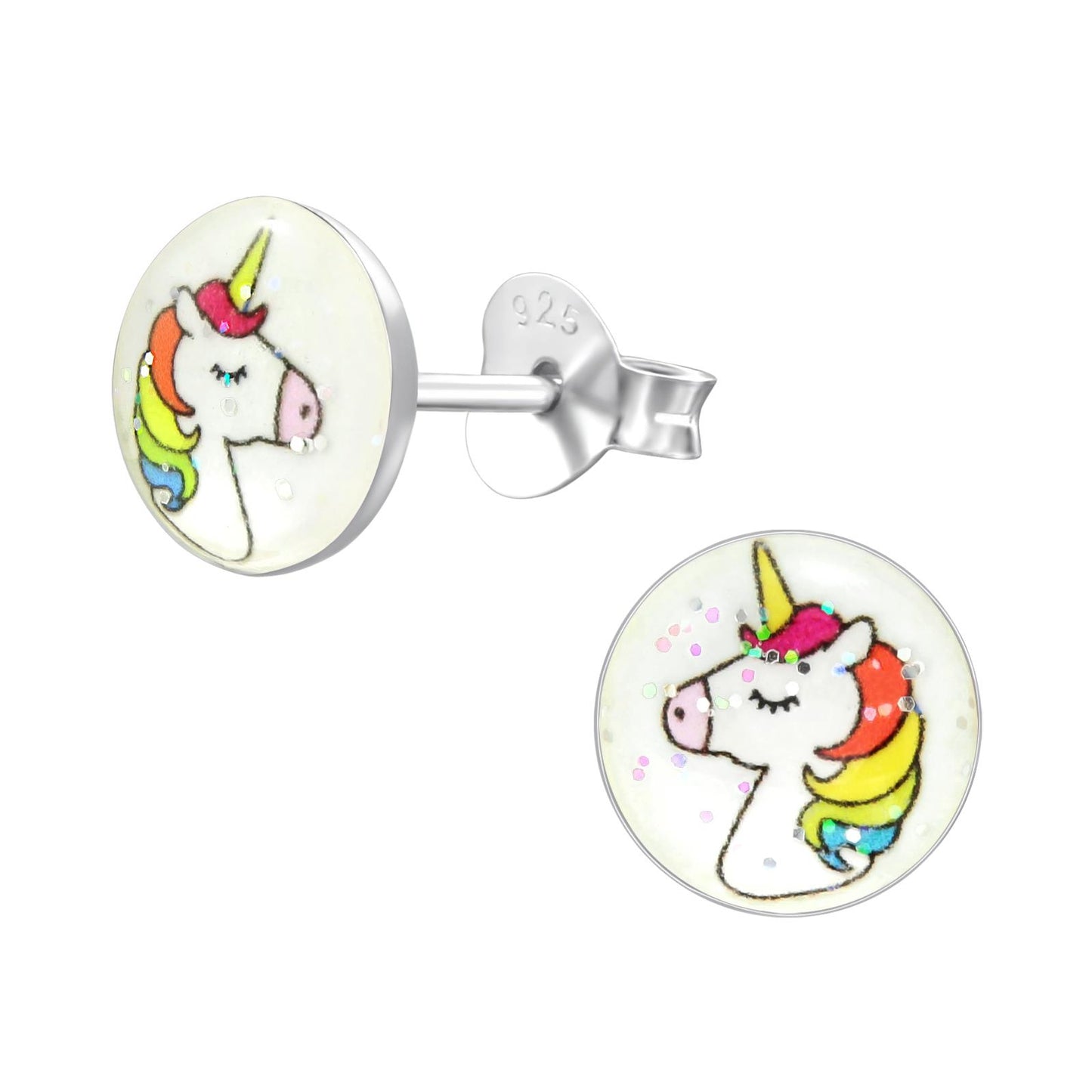 Mädchen Ohrringe Einhorn aus 925 Silber