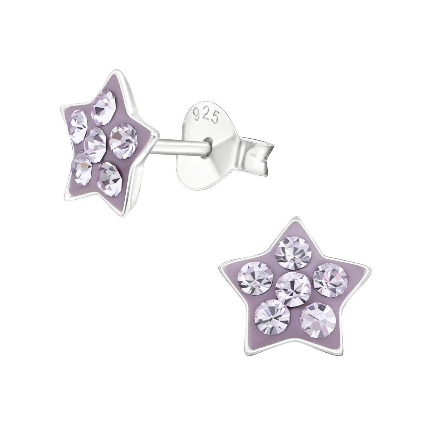 Girls' star earrings made of 925 silver
