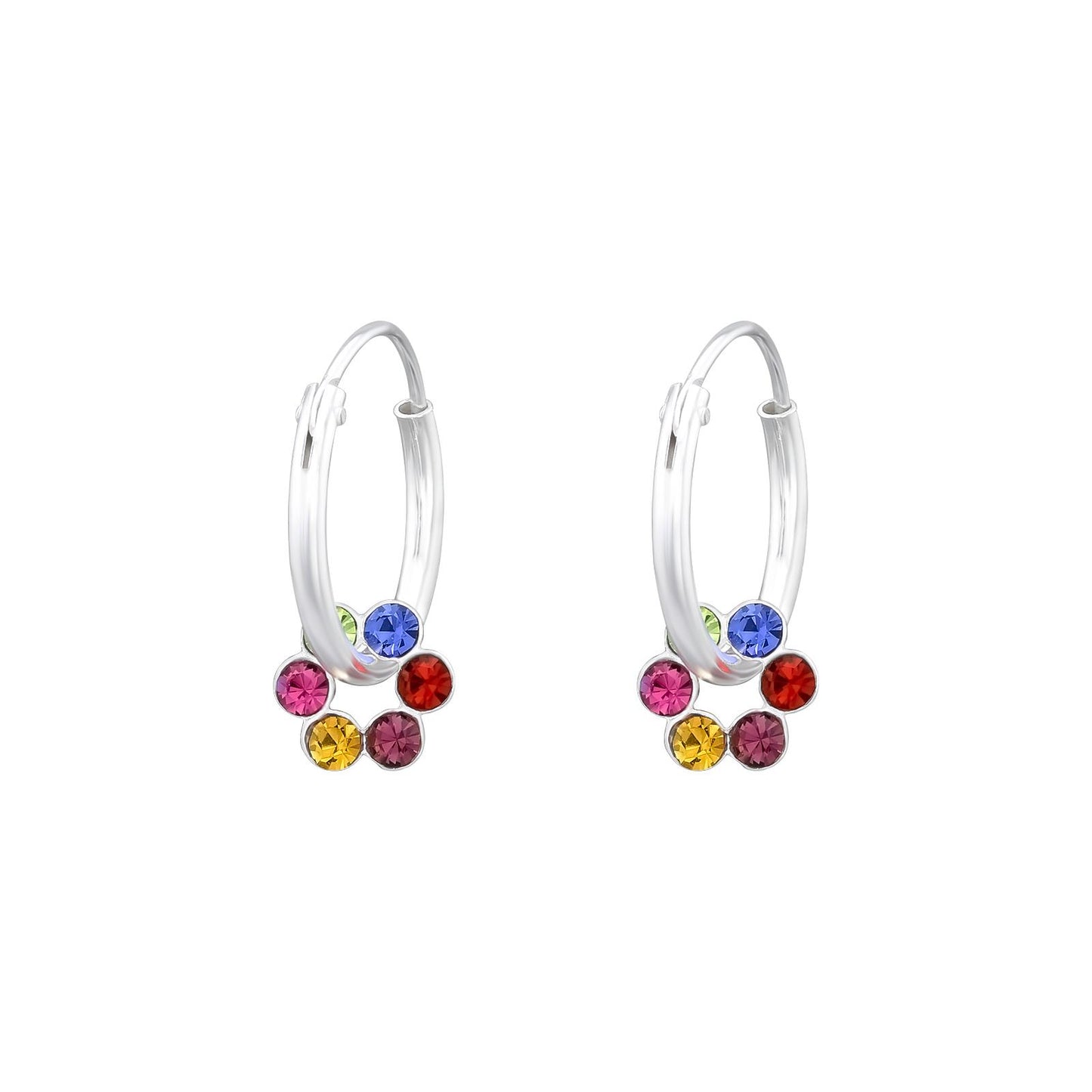 Bloemenoorringen voor meisjes, gemaakt van 925 zilver.