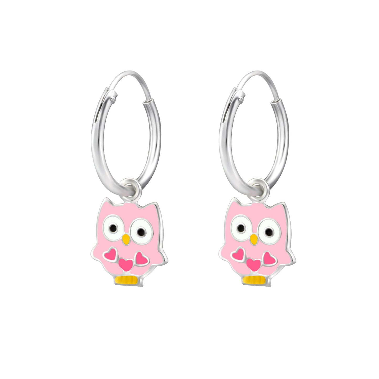 Mädchen Creolen Eule aus 925 Silber