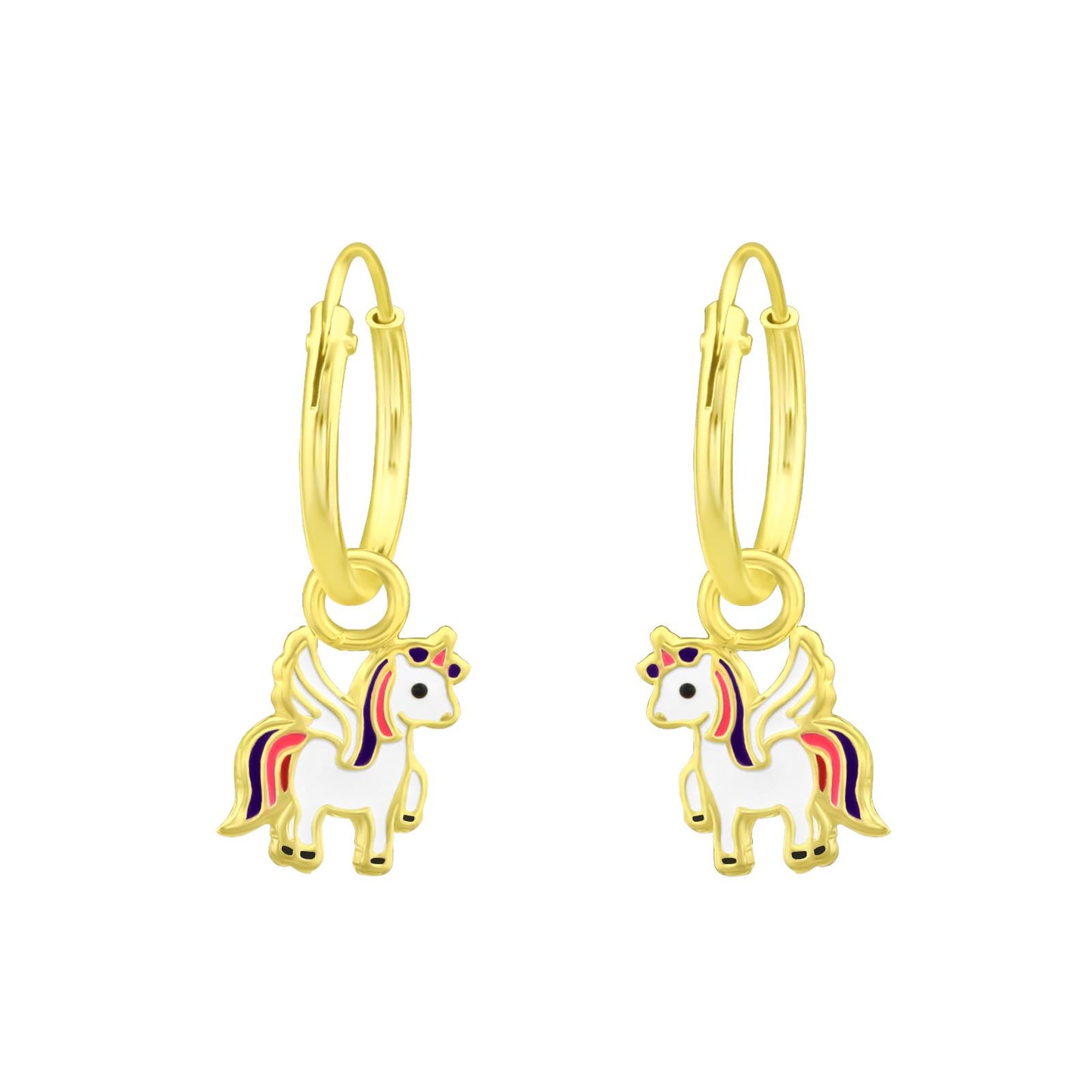 Mädchen Creolen Einhorn aus 925 Silber