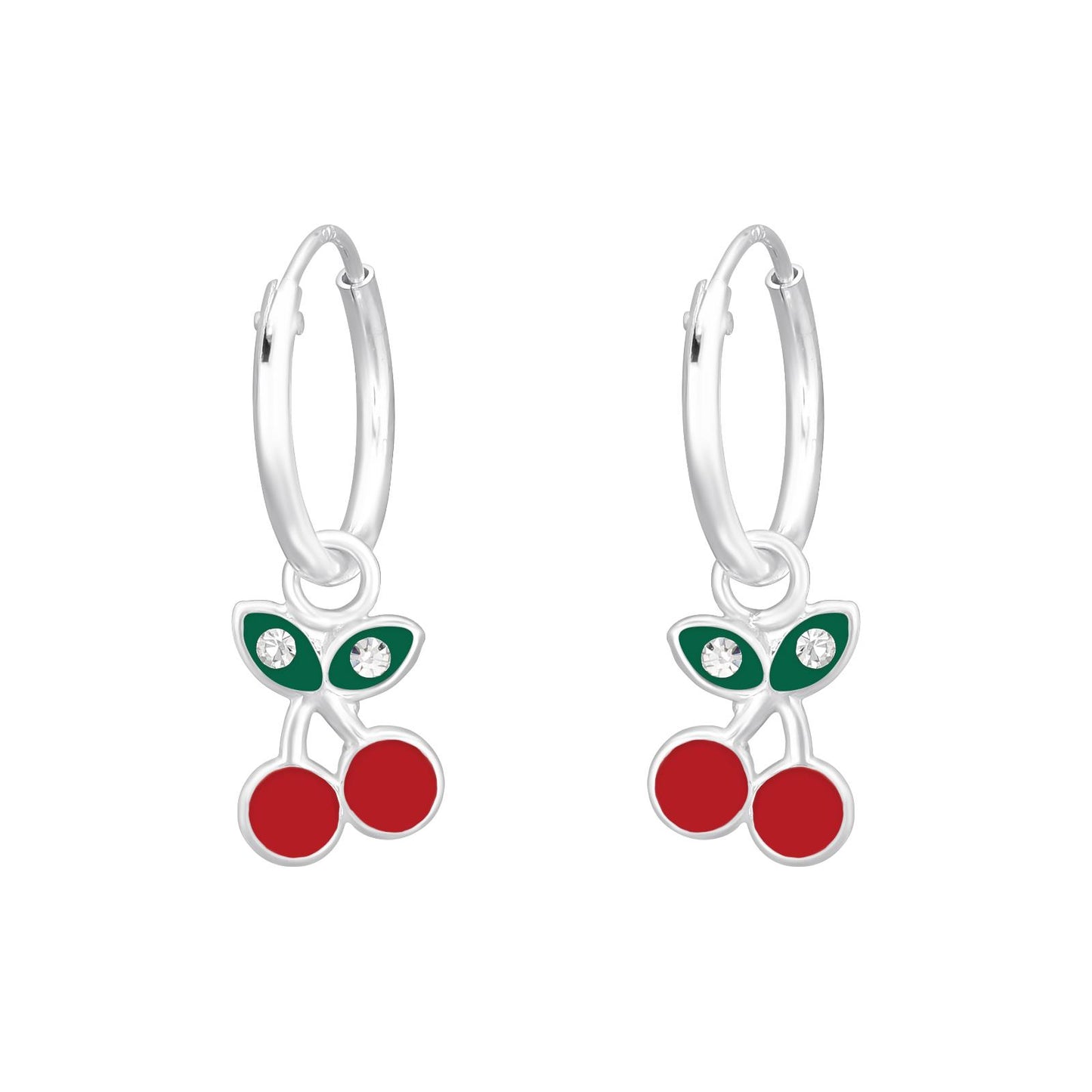 Kinder Creolen Kirsche aus 925 Silber