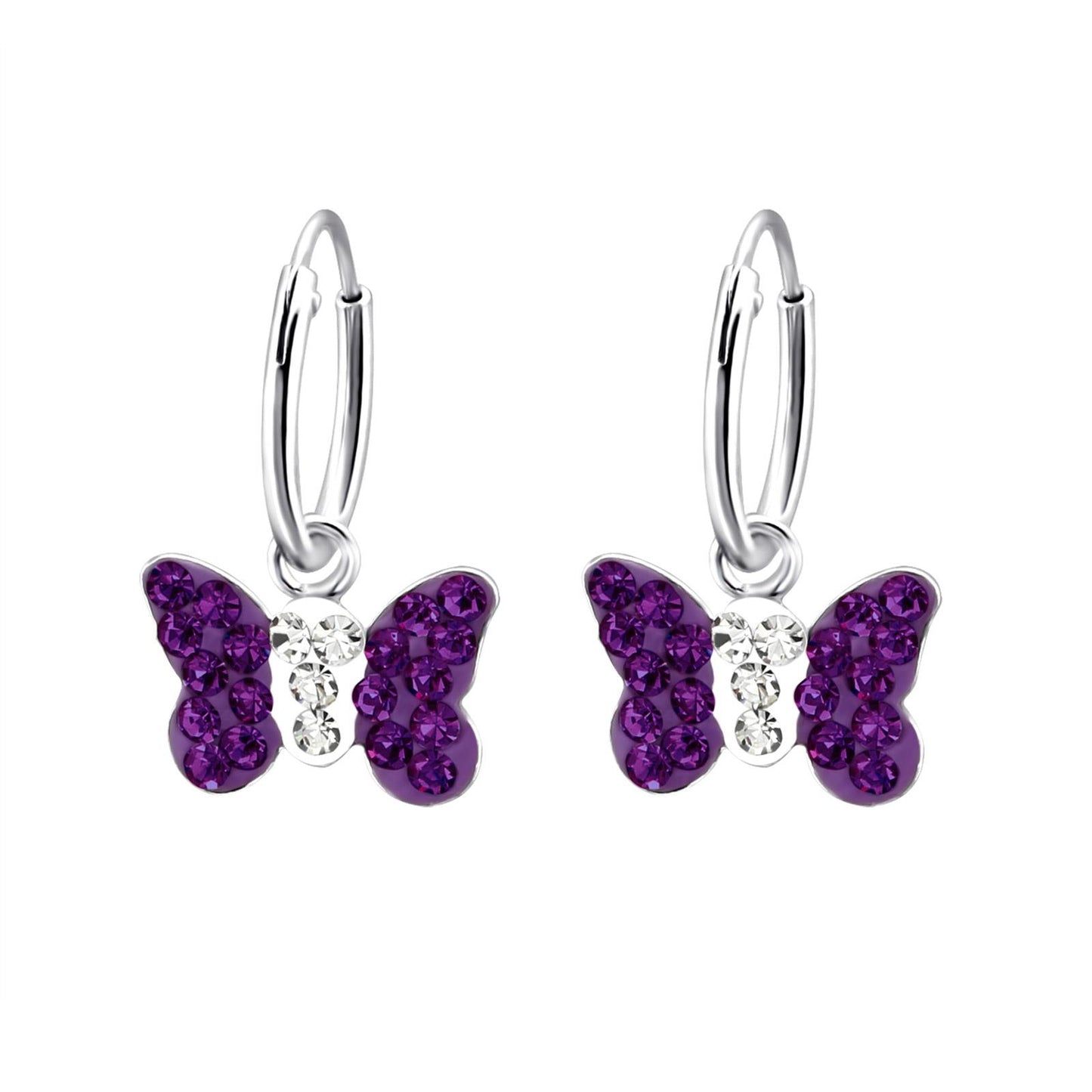 Mädchen Creolen Schmetterling aus 925 Silber