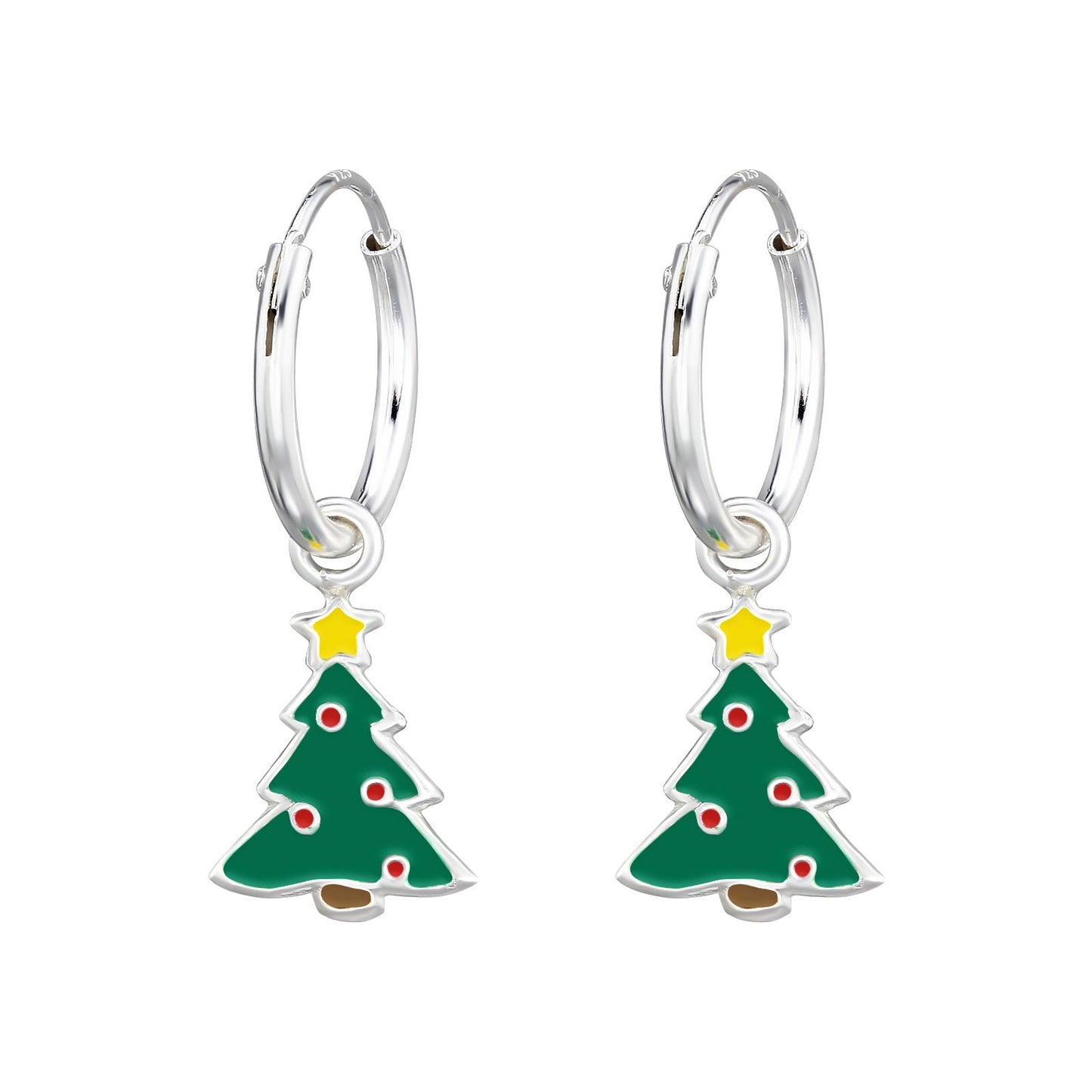 Kinder Creolen Weihnachtsbaum aus 925 Silber