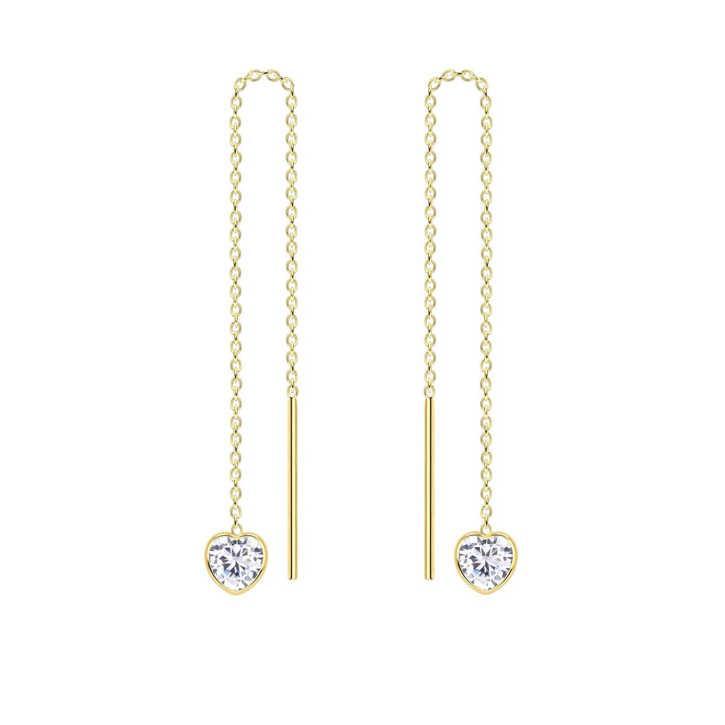 Mädchen Ohrringe 4mm Herz Zirkonia aus 925 Silber