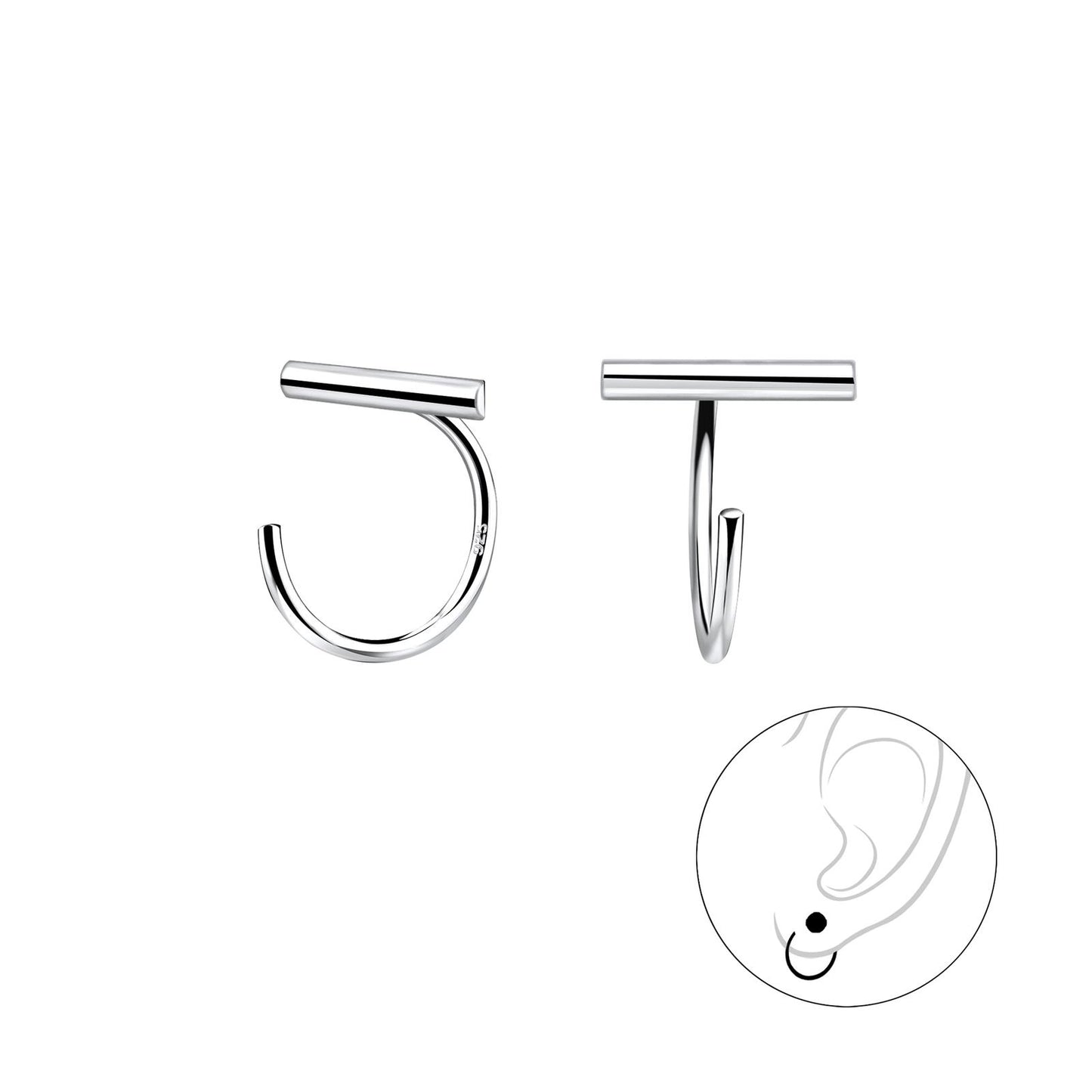 Kinder Creolen Stab aus 925 Silber