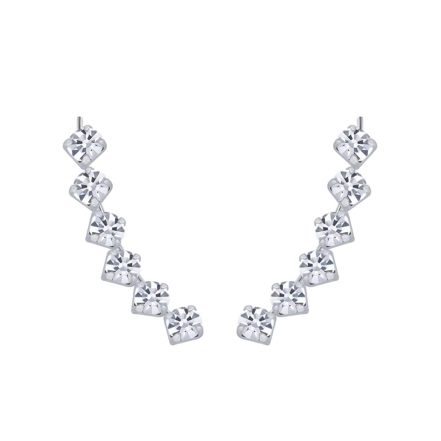 Kinder Ohrringe Bogen Kristall Ohrklemmen aus 925 Silber