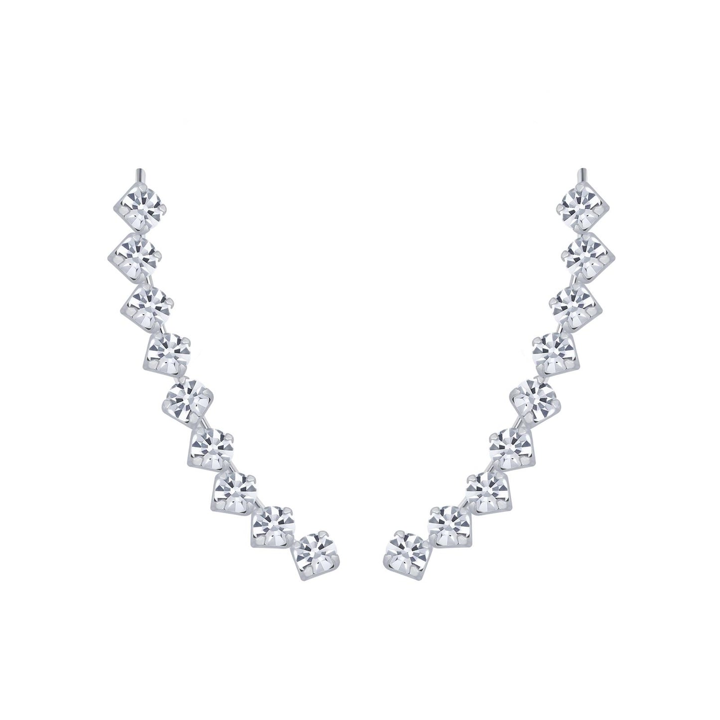 Kinder Ohrringe Bogen Kristall Ohrklemmen aus 925 Silber