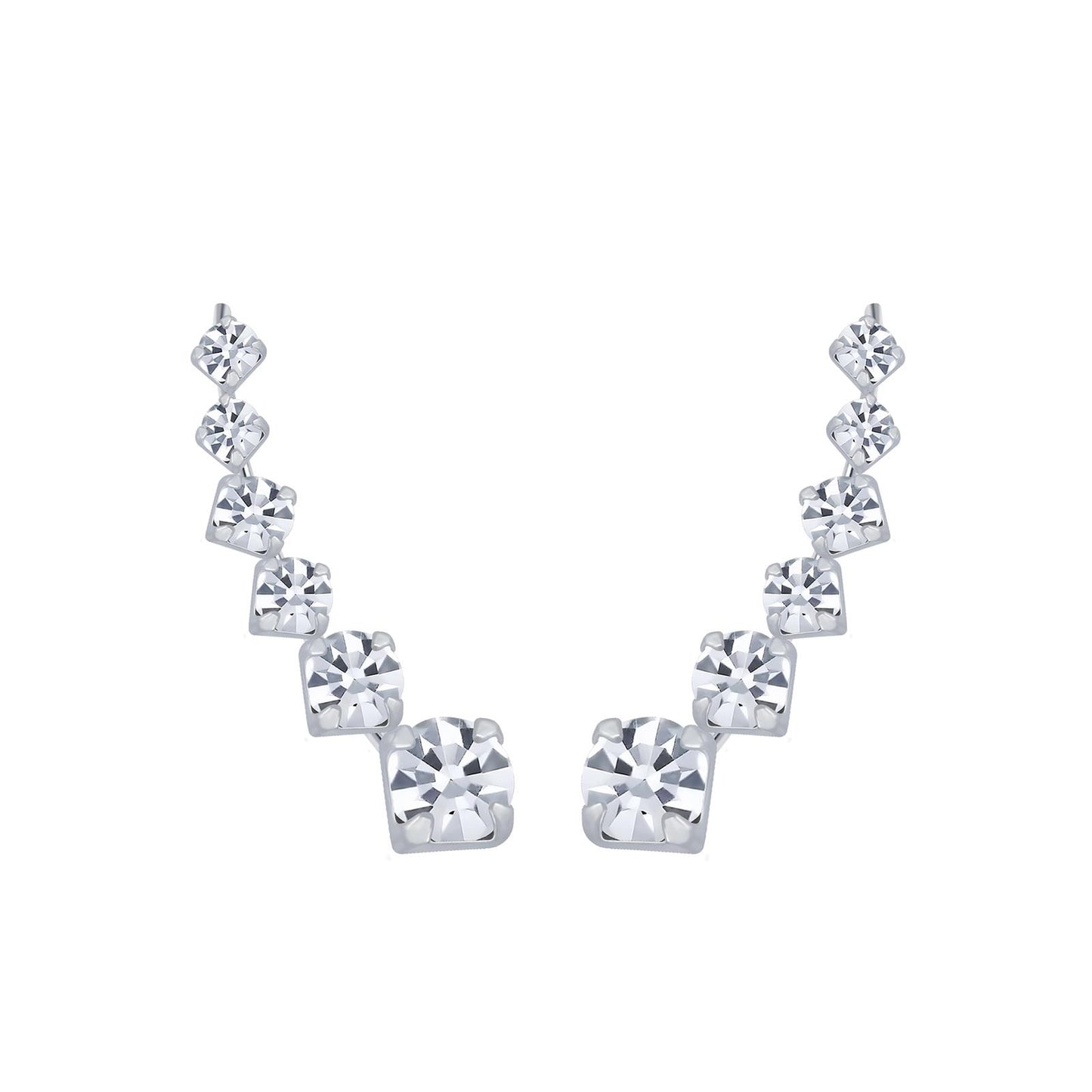 Kinder Ohrringe Bogen Kristall Ohrklemmen aus 925 Silber