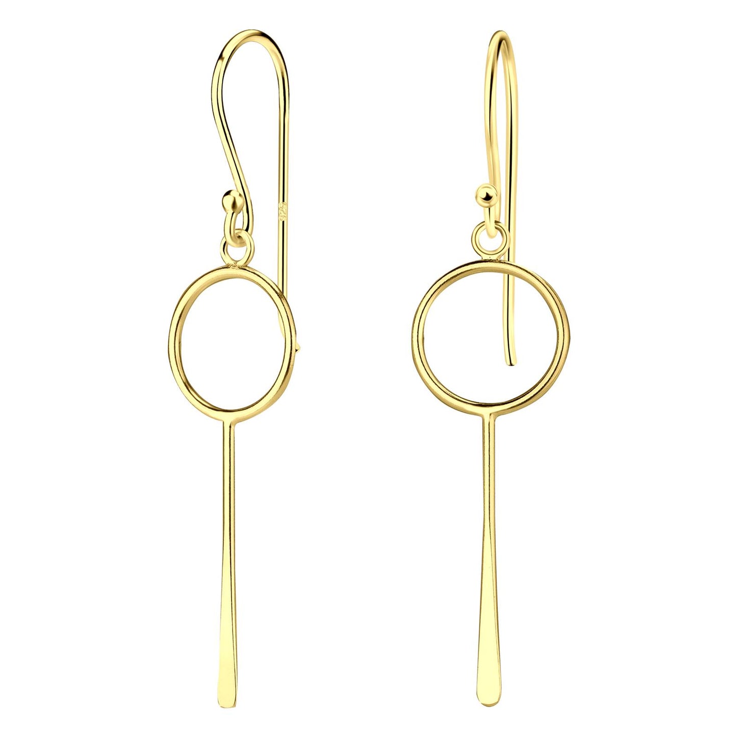 Geometrische oorbellen voor kinderen in 925 zilver.