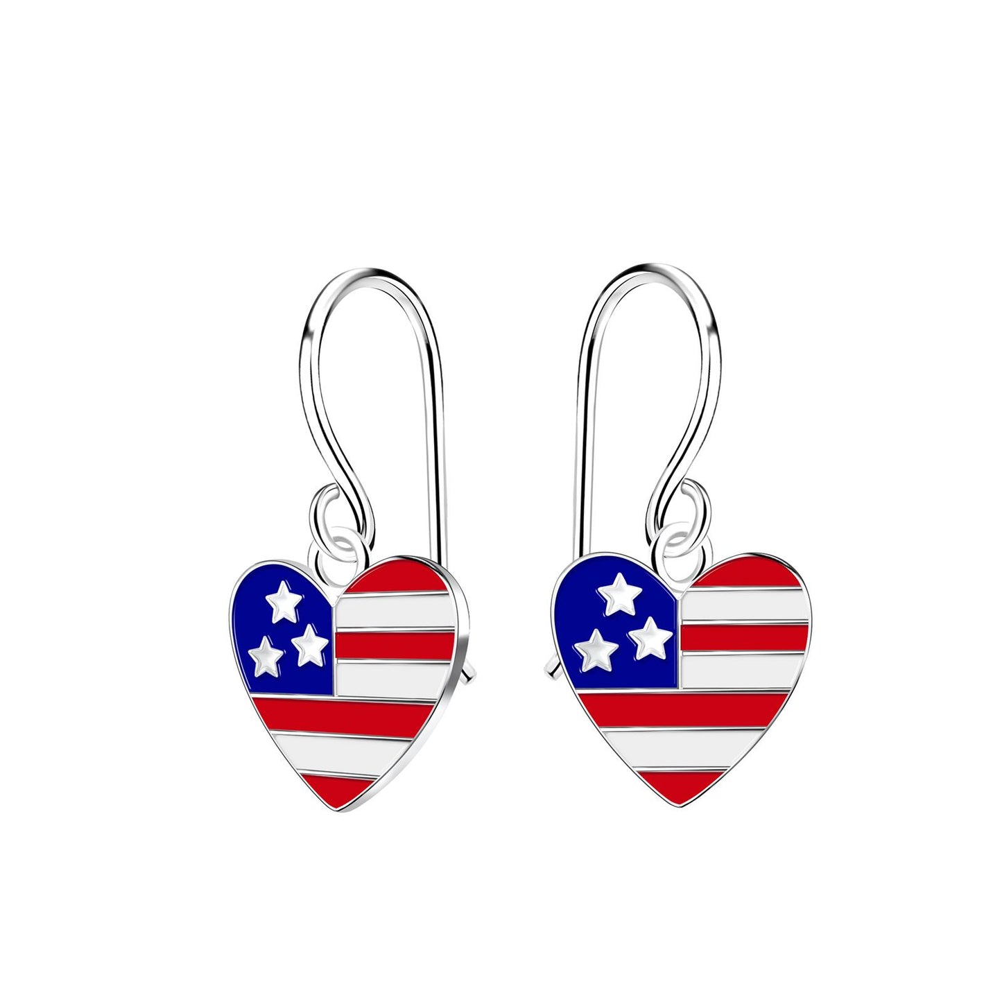 Mädchen Ohrringe Usa Herz aus 925 Silber