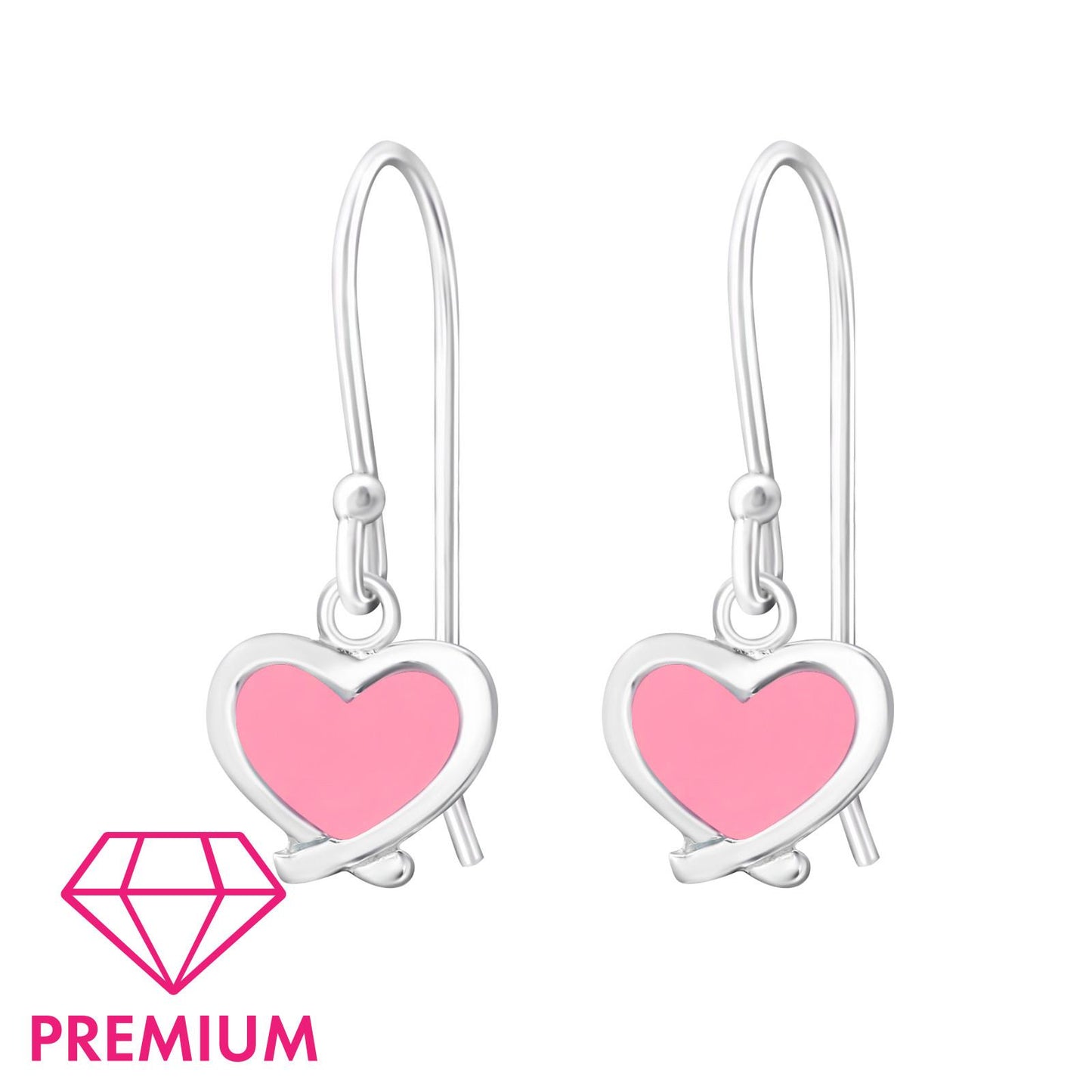 Mädchen Ohrhänger Herz aus 925 Silber