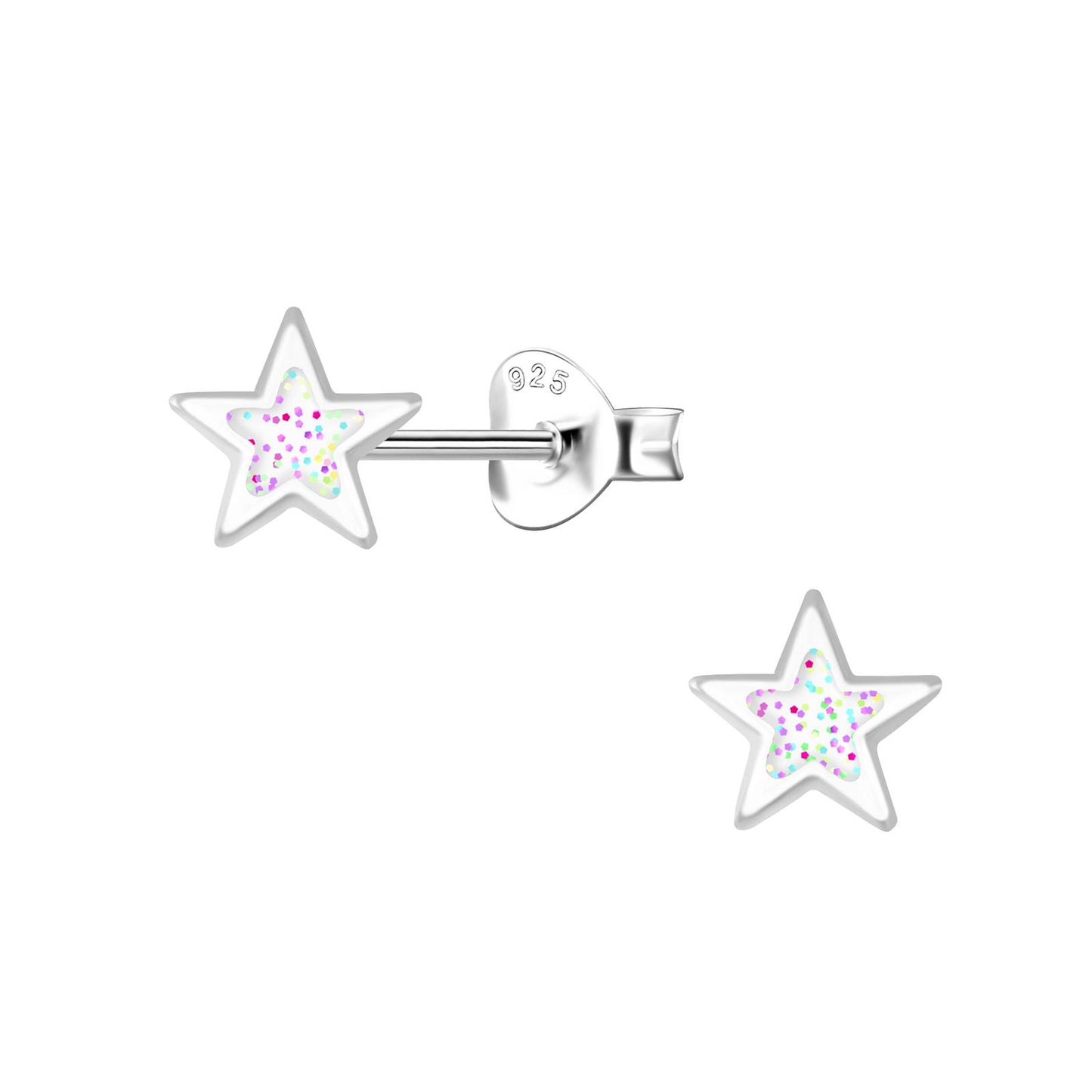 Girls' star earrings made of 925 silver