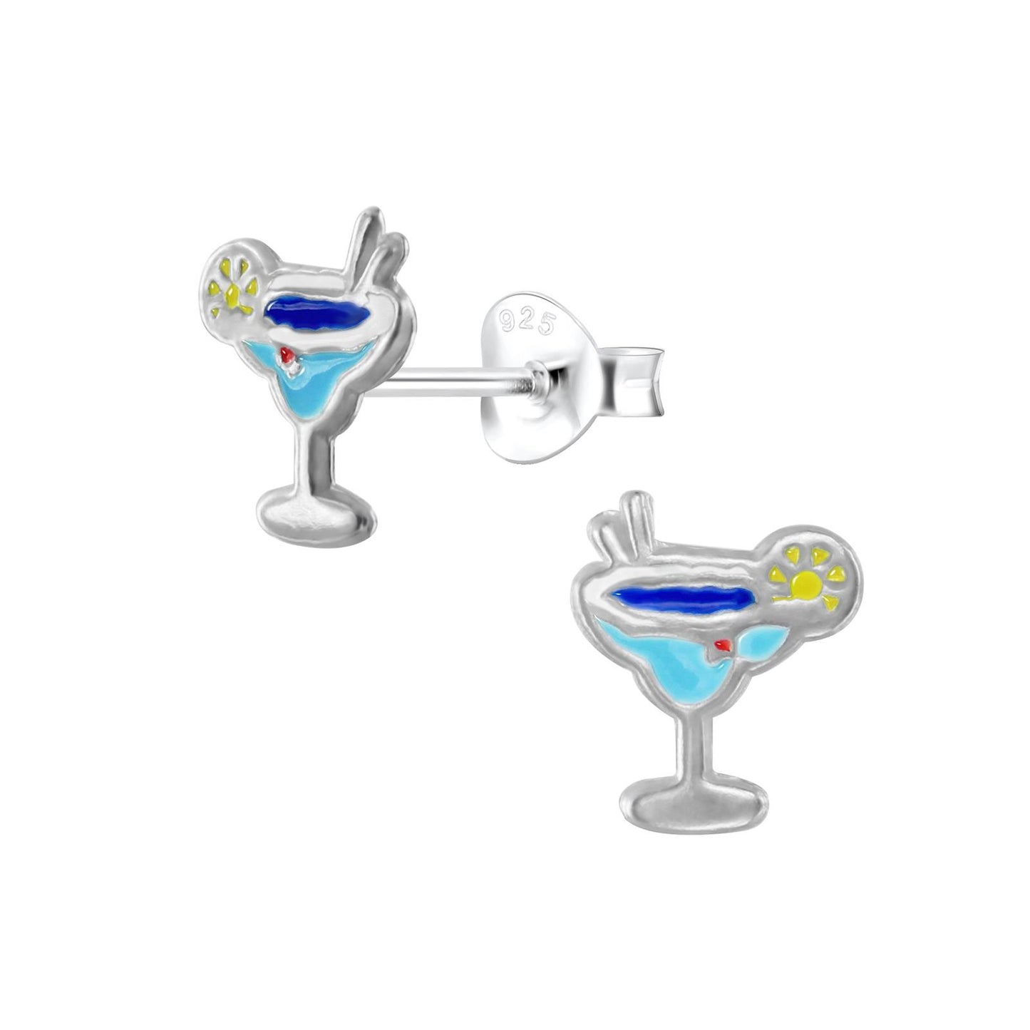 Kinder Ohrringe Cocktail Glas aus 925 Silber