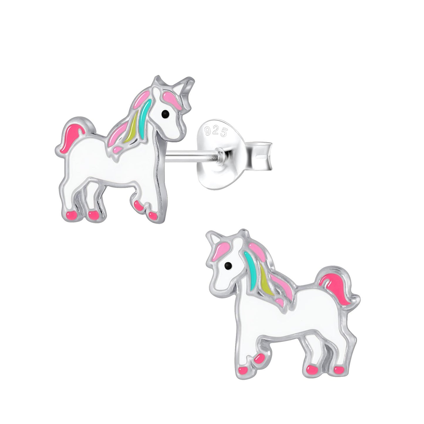 Girls' Unicorn Earrings made of 925 Silver