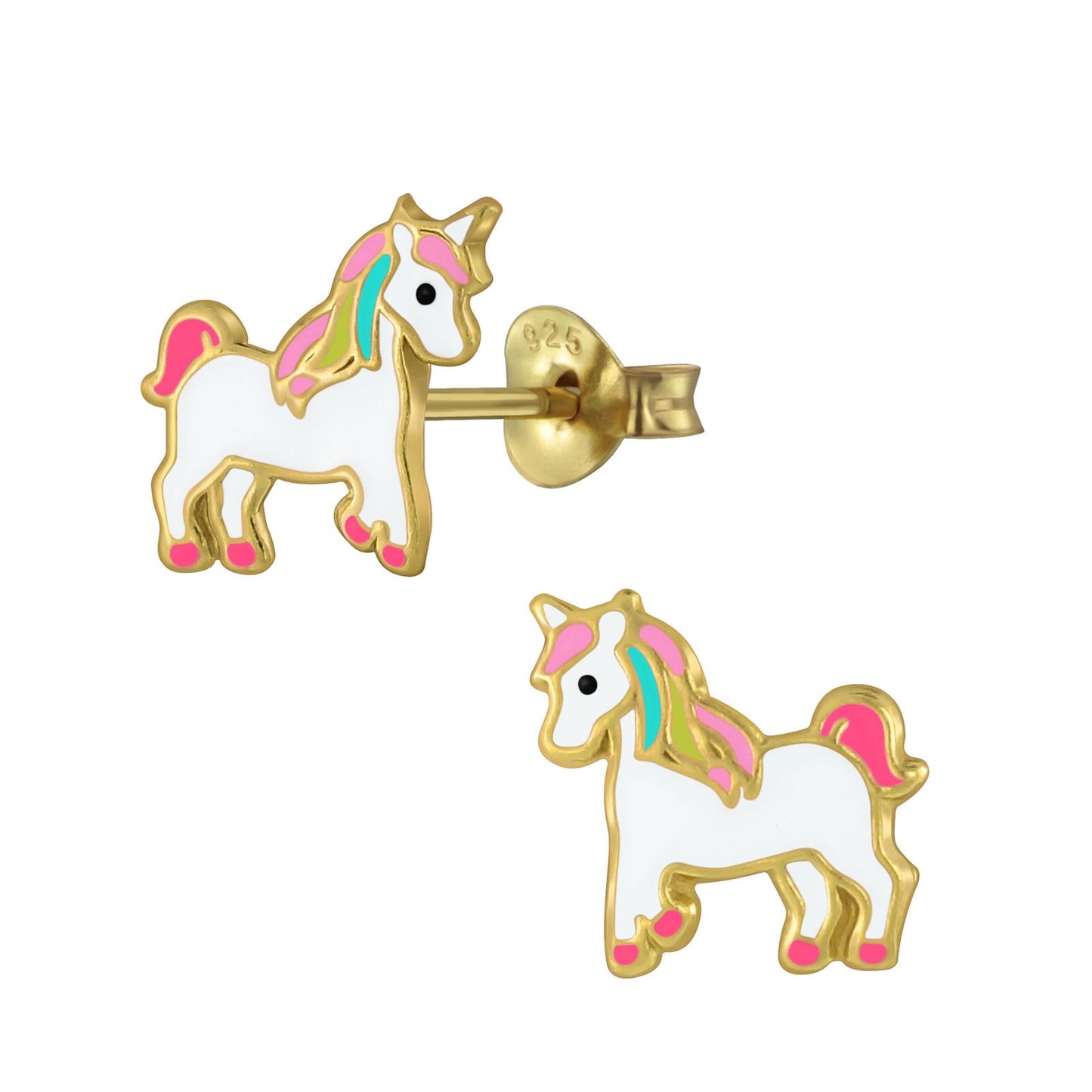 Mädchen Ohrringe Einhorn aus 925 Silber