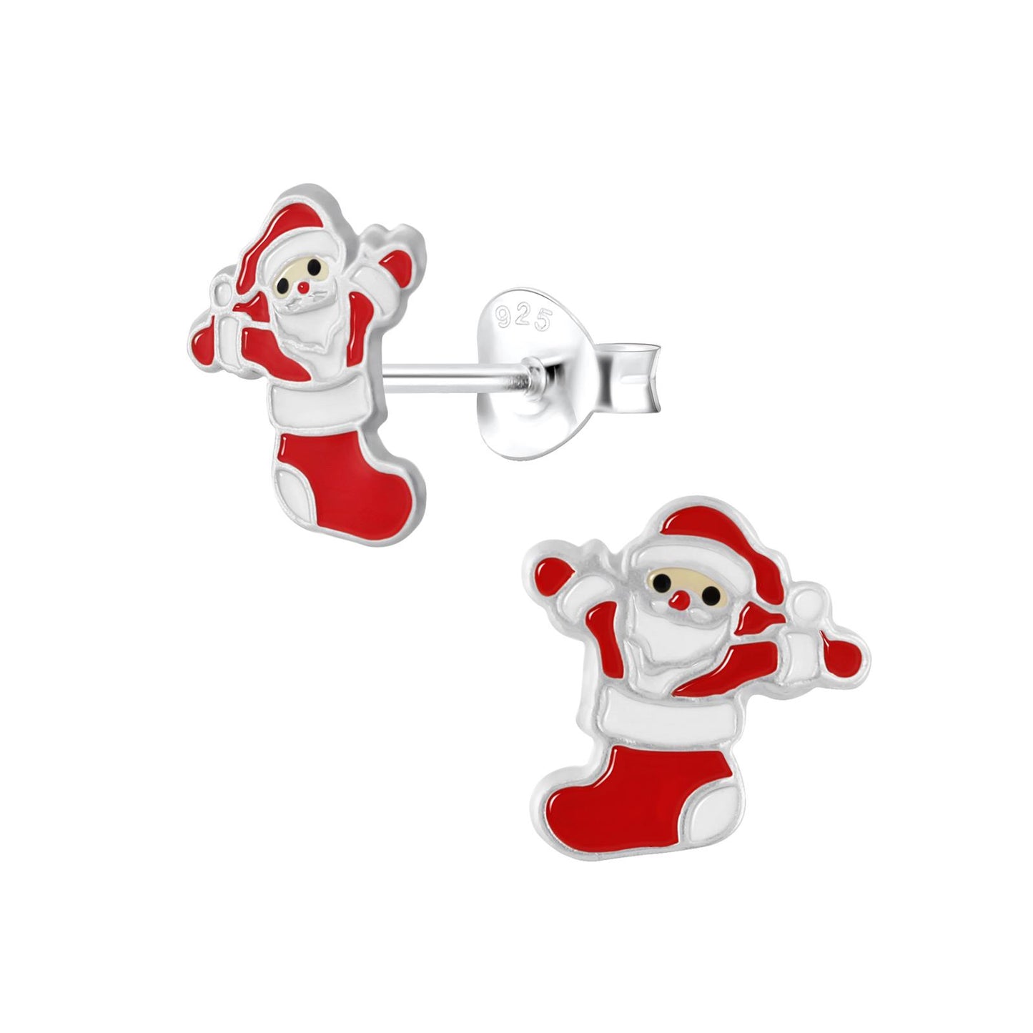 Kinder Ohrringe Weihnachtsmann aus 925 Silber