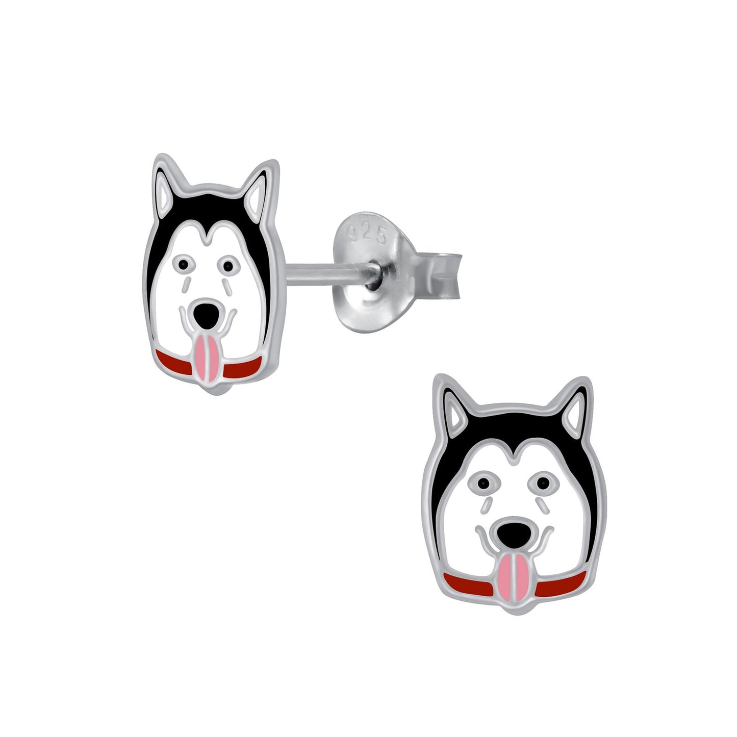 Kinder Ohrringe Husky aus 925 Silber