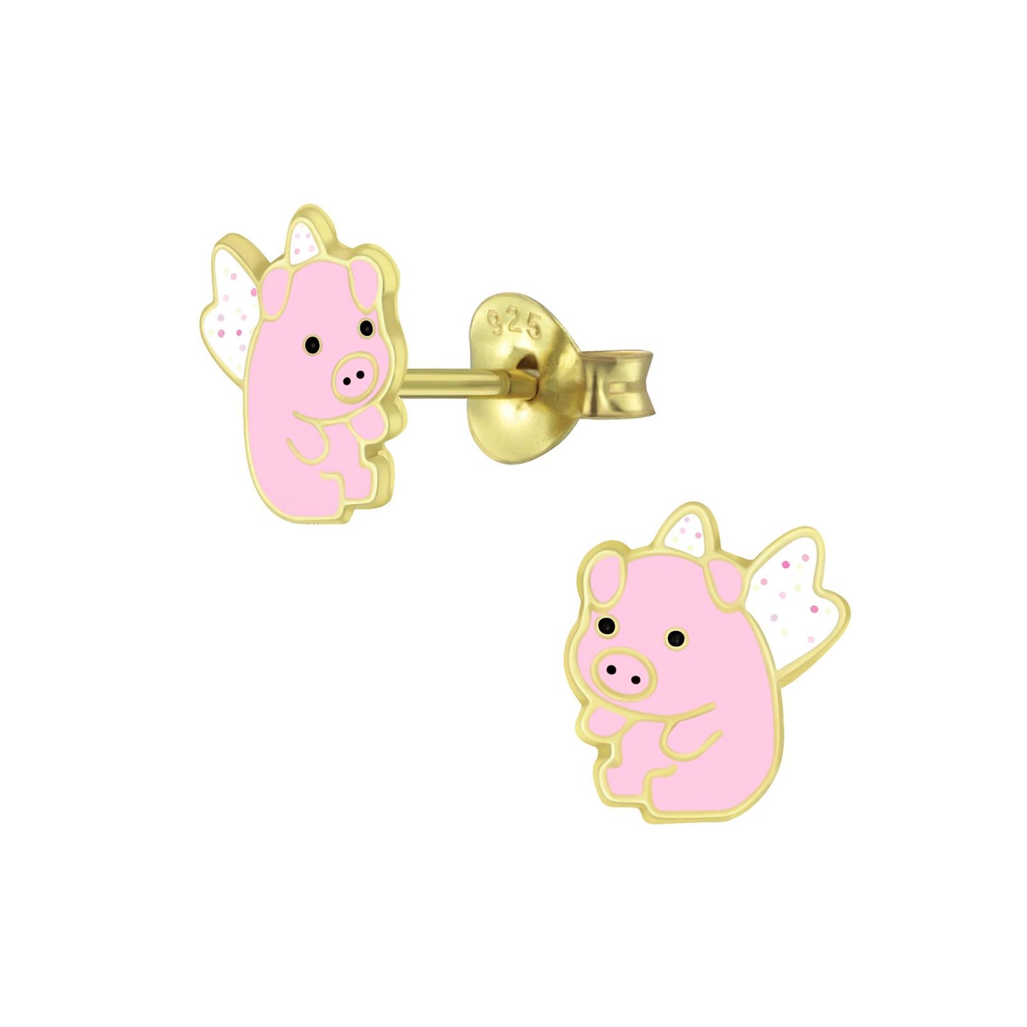 Kinder Ohrringe Schweine aus 925 Silber