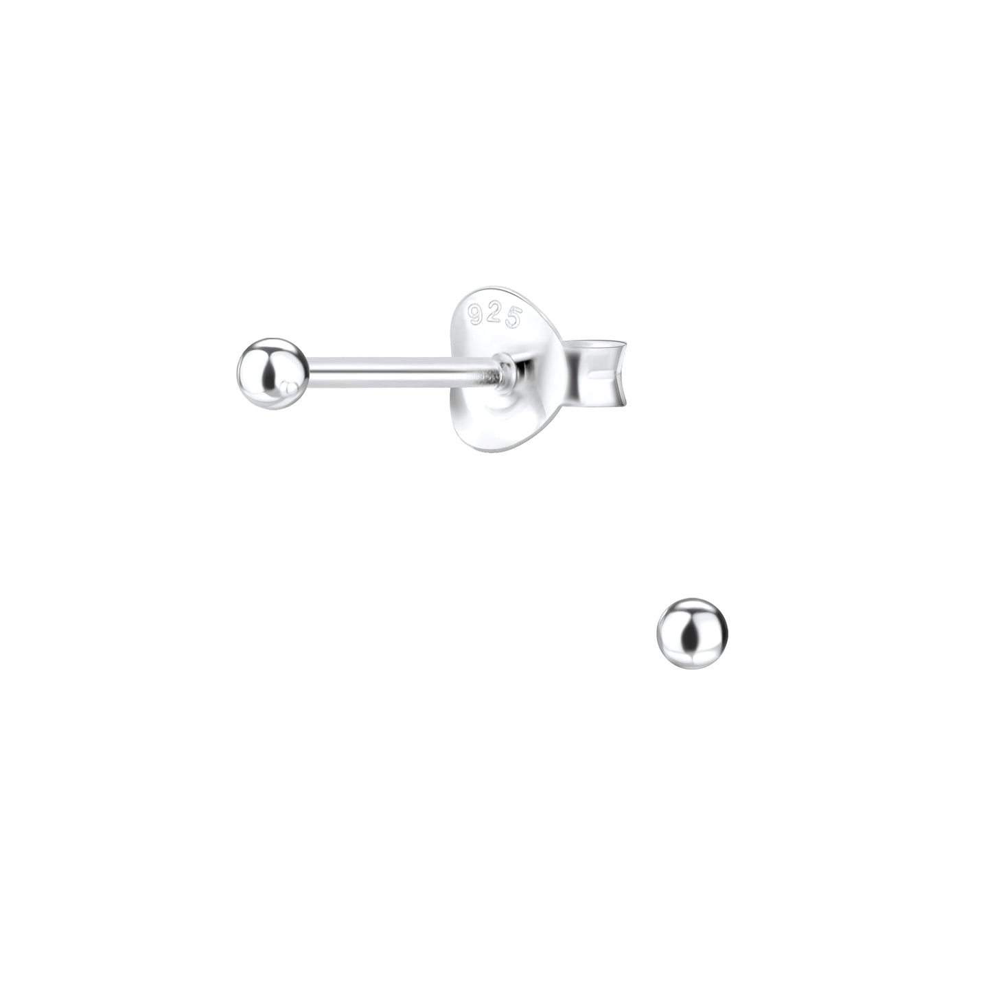 Kinder Ohrringe 2mm Ball aus 925 Silber