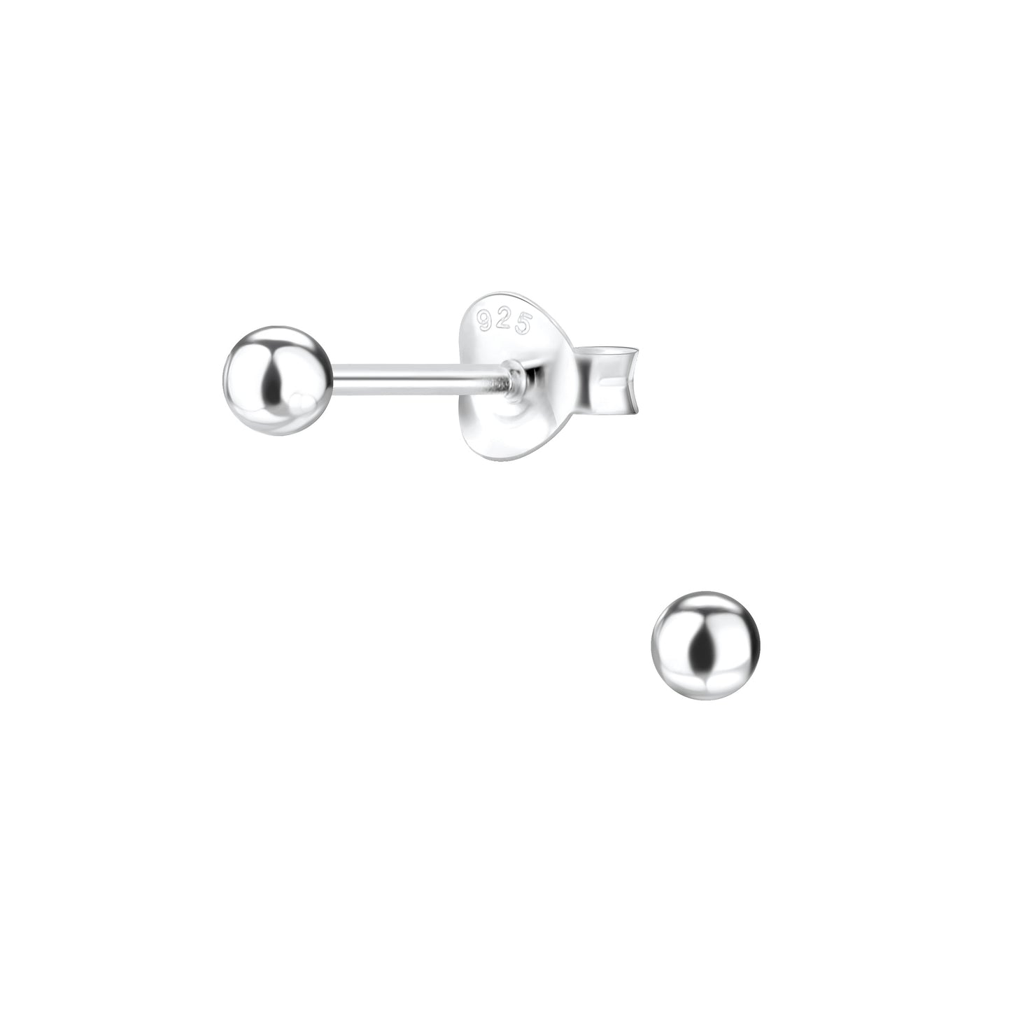 Kinder Ohrringe 3mm Ball aus 925 Silber