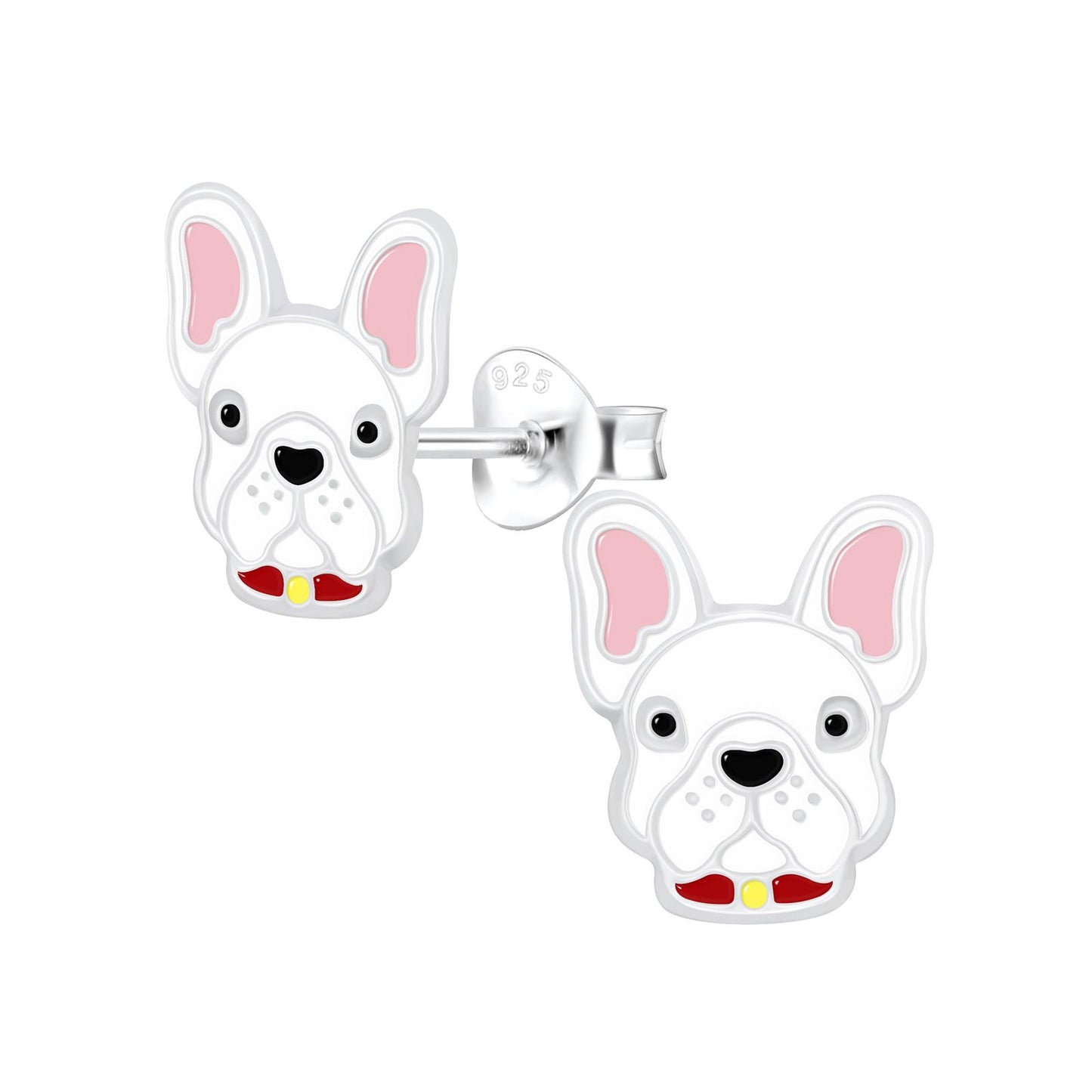 Kinder Ohrringe Französische Bulldoggen aus 925 Silber
