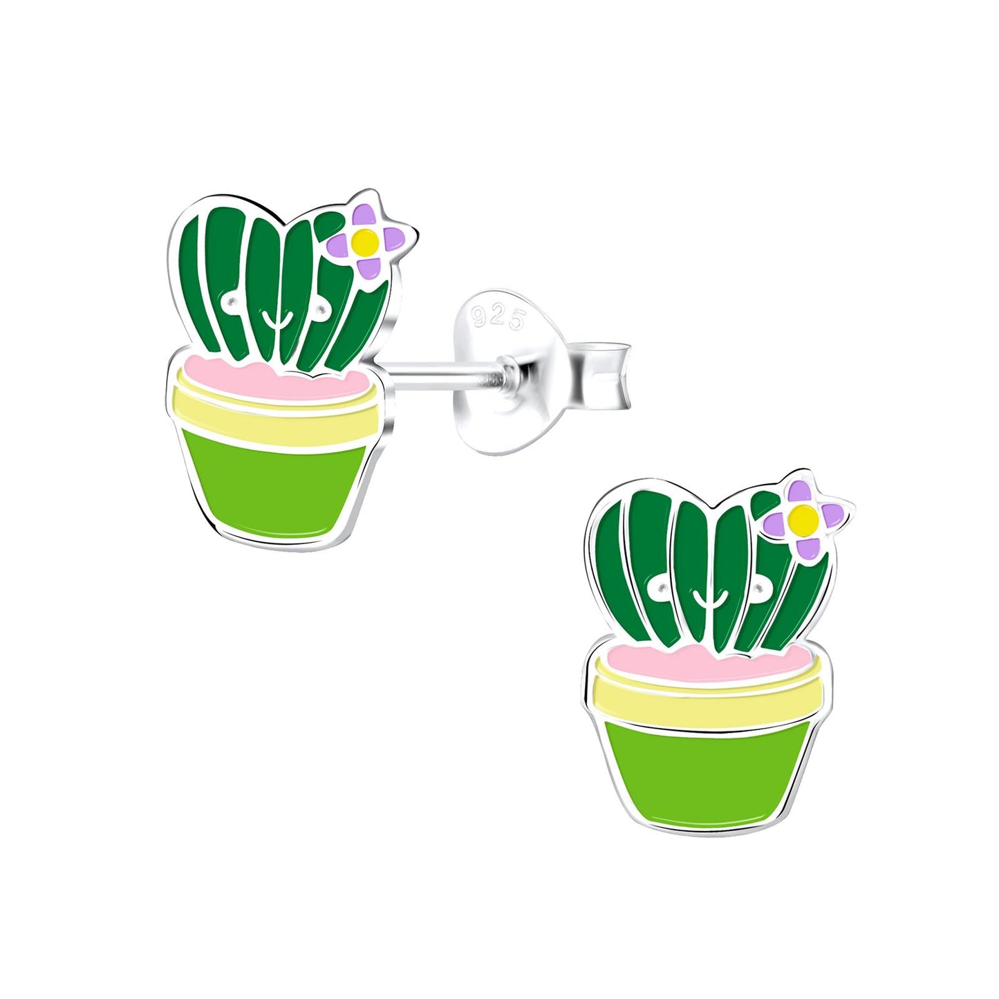 Kinder Ohrringe Kaktus aus 925 Silber