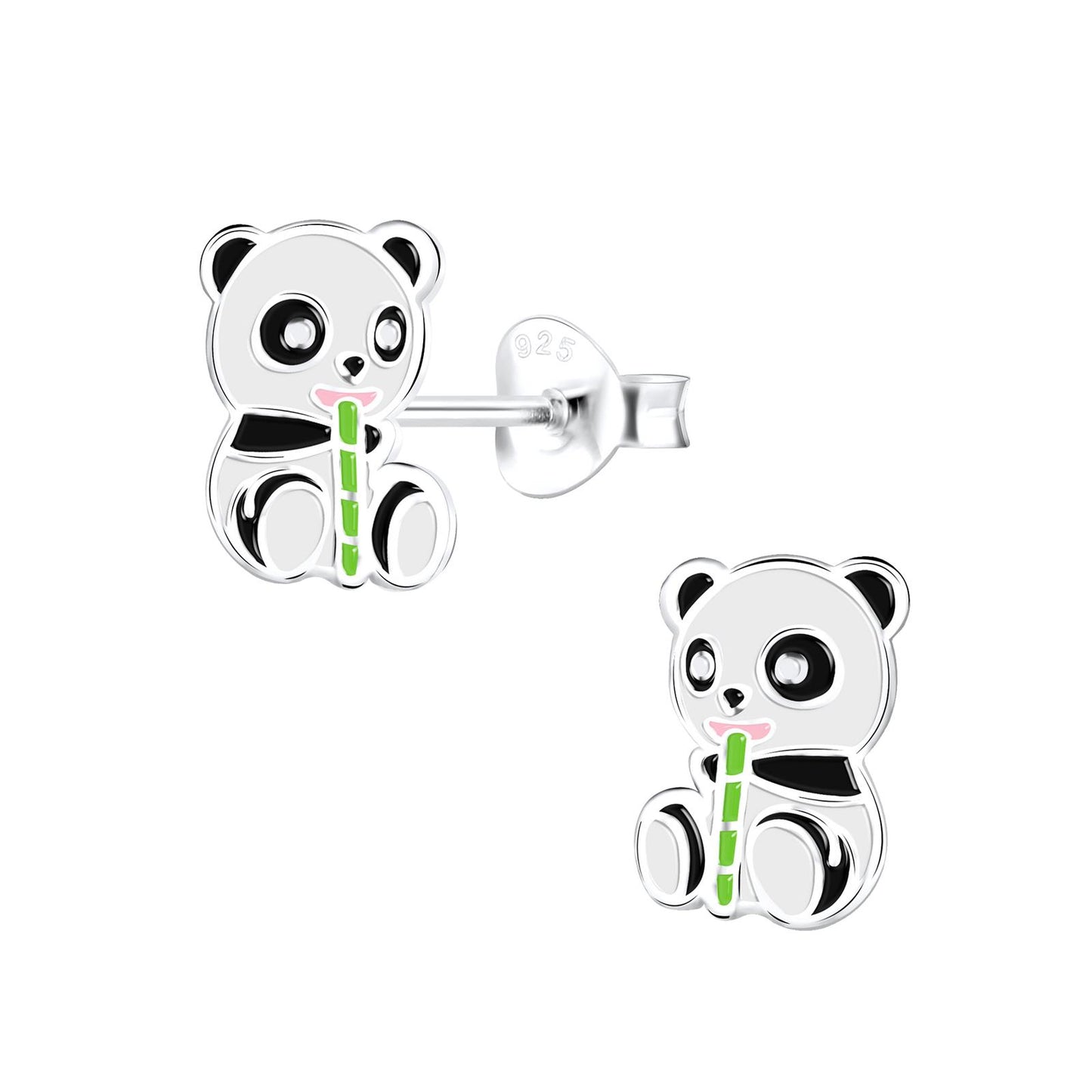 Kinder Ohrringe Panda aus 925 Silber