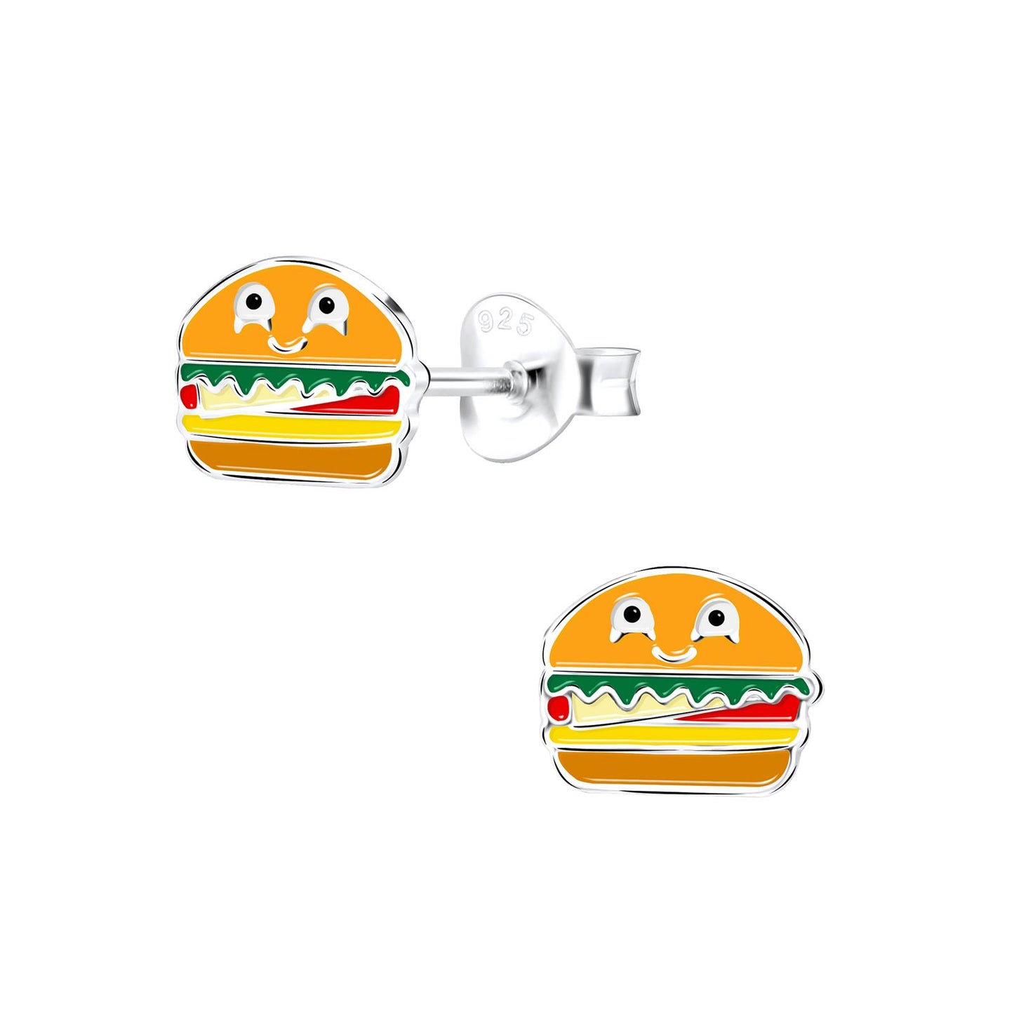 Children's Burger Earrings made of 925 silver