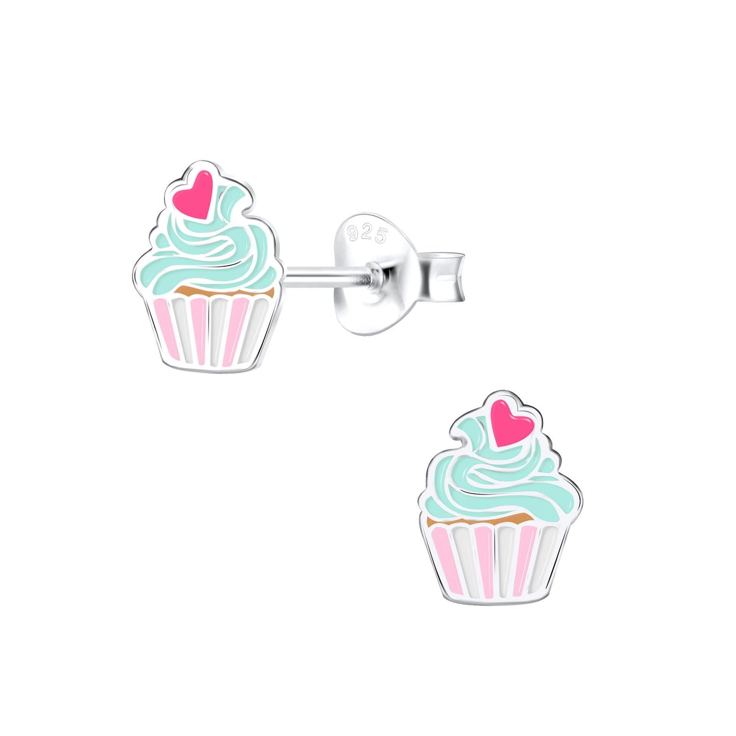 Kinder Ohrringe Cupcake aus 925 Silber