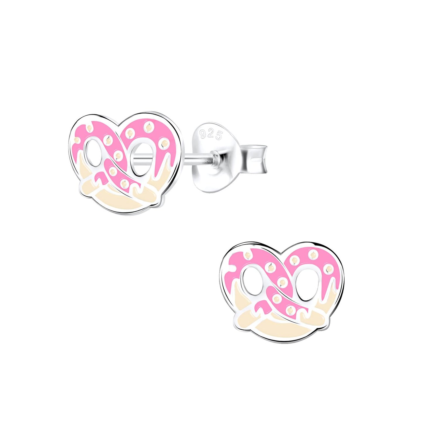Kinder Ohrringe Brezel aus 925 Silber
