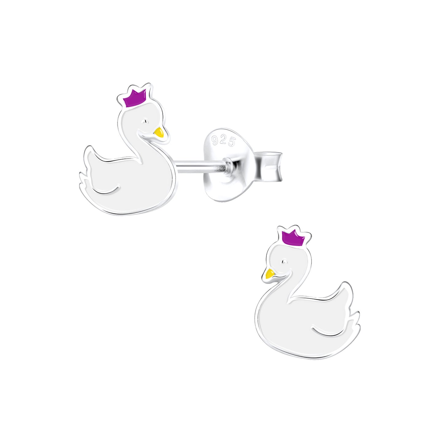 Kinder Ohrringe Schwan aus 925 Silber