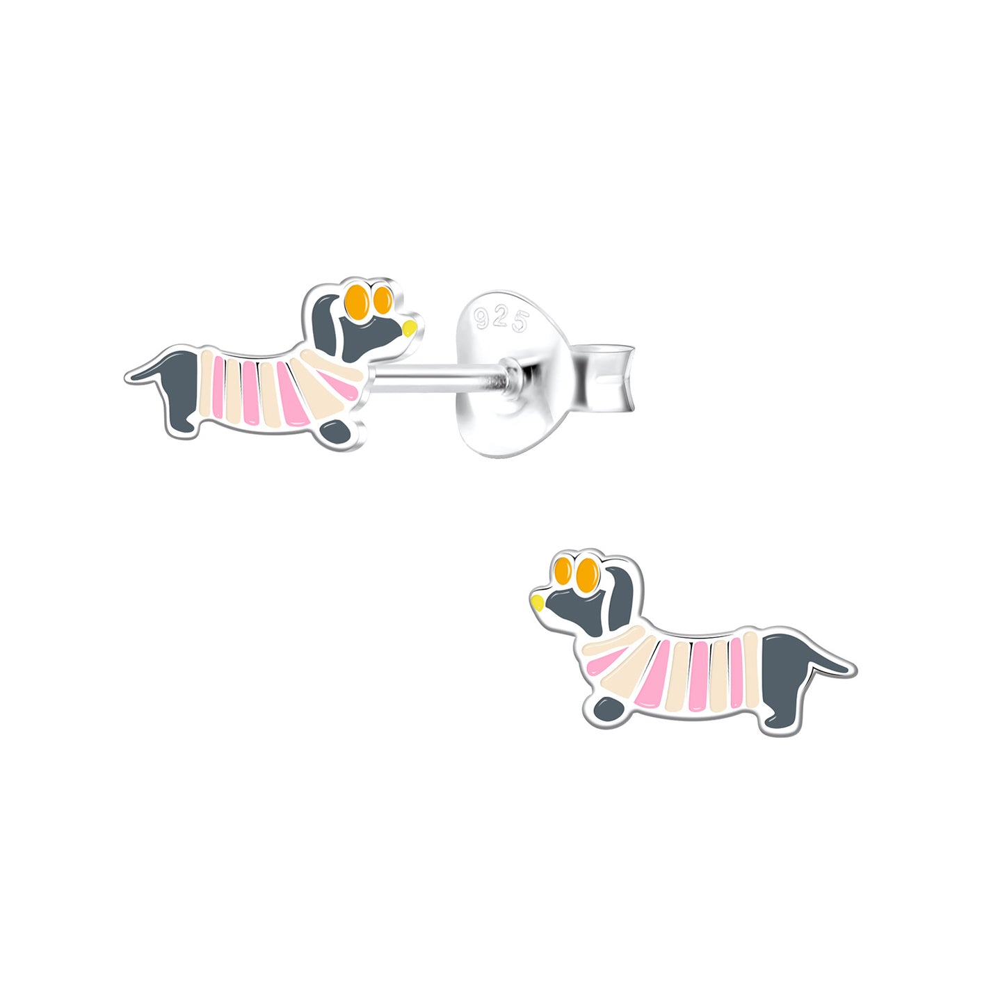 Kinder Ohrringe Dackel aus 925 Silber