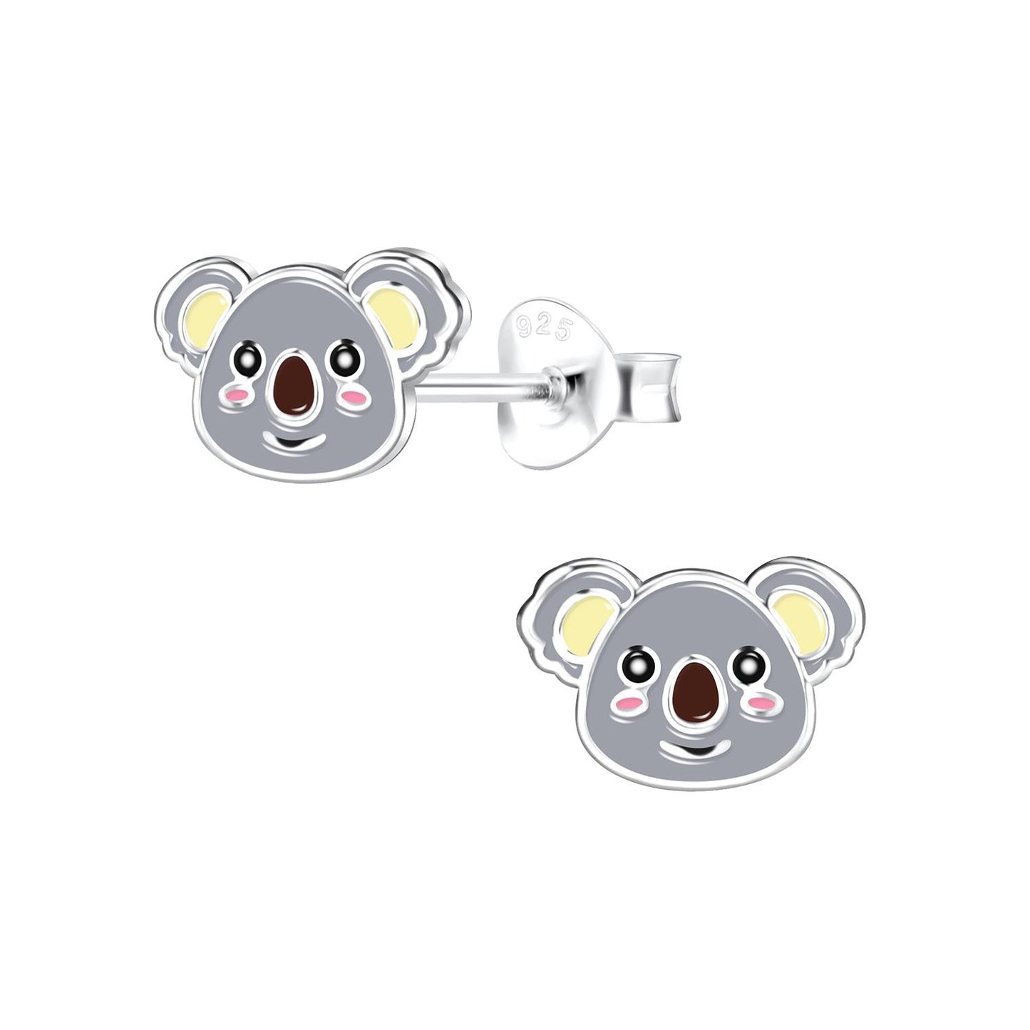 Kinderoorbellen in de vorm van een koala, gemaakt van 925 zilver.