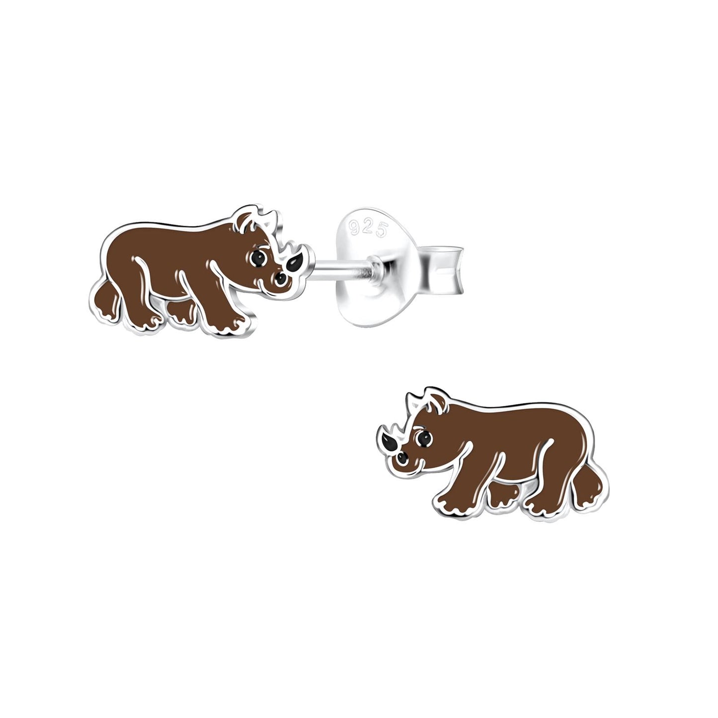 Kinder Ohrringe Nashorn aus 925 Silber