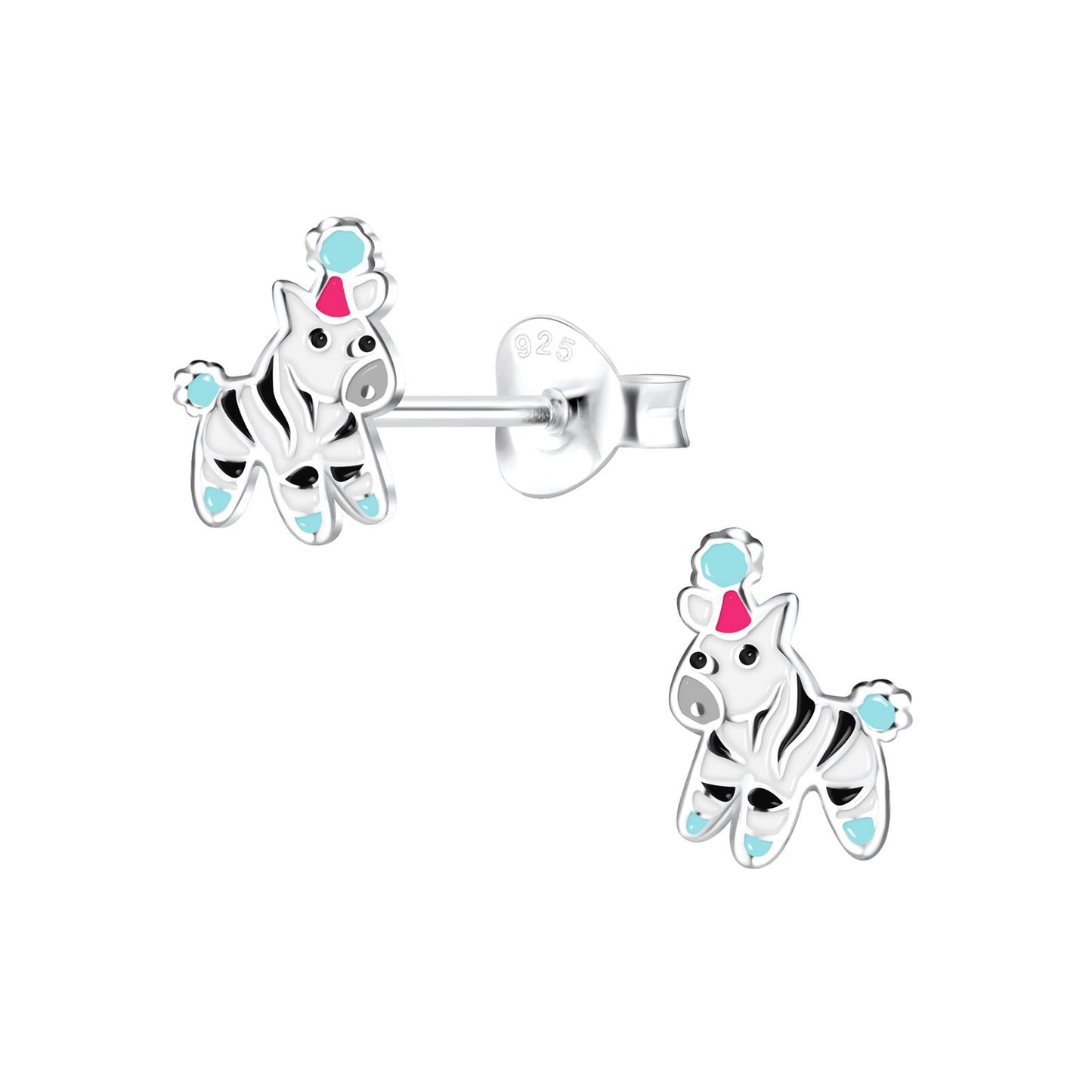 Kinder Ohrringe Zebra aus 925 Silber