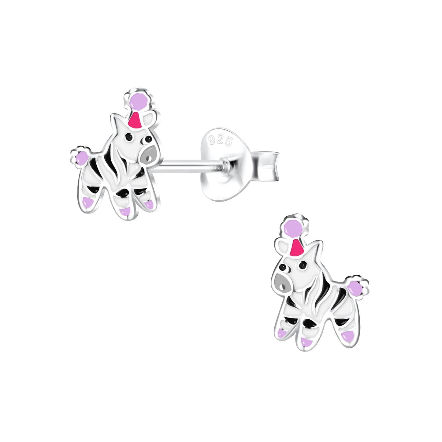 Kinder Ohrringe Zebra aus 925 Silber