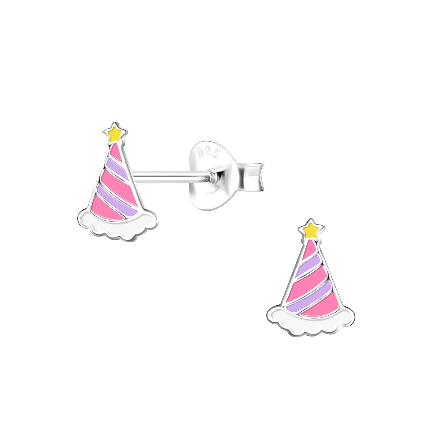 Kinder Ohrringe Party Hut aus 925 Silber