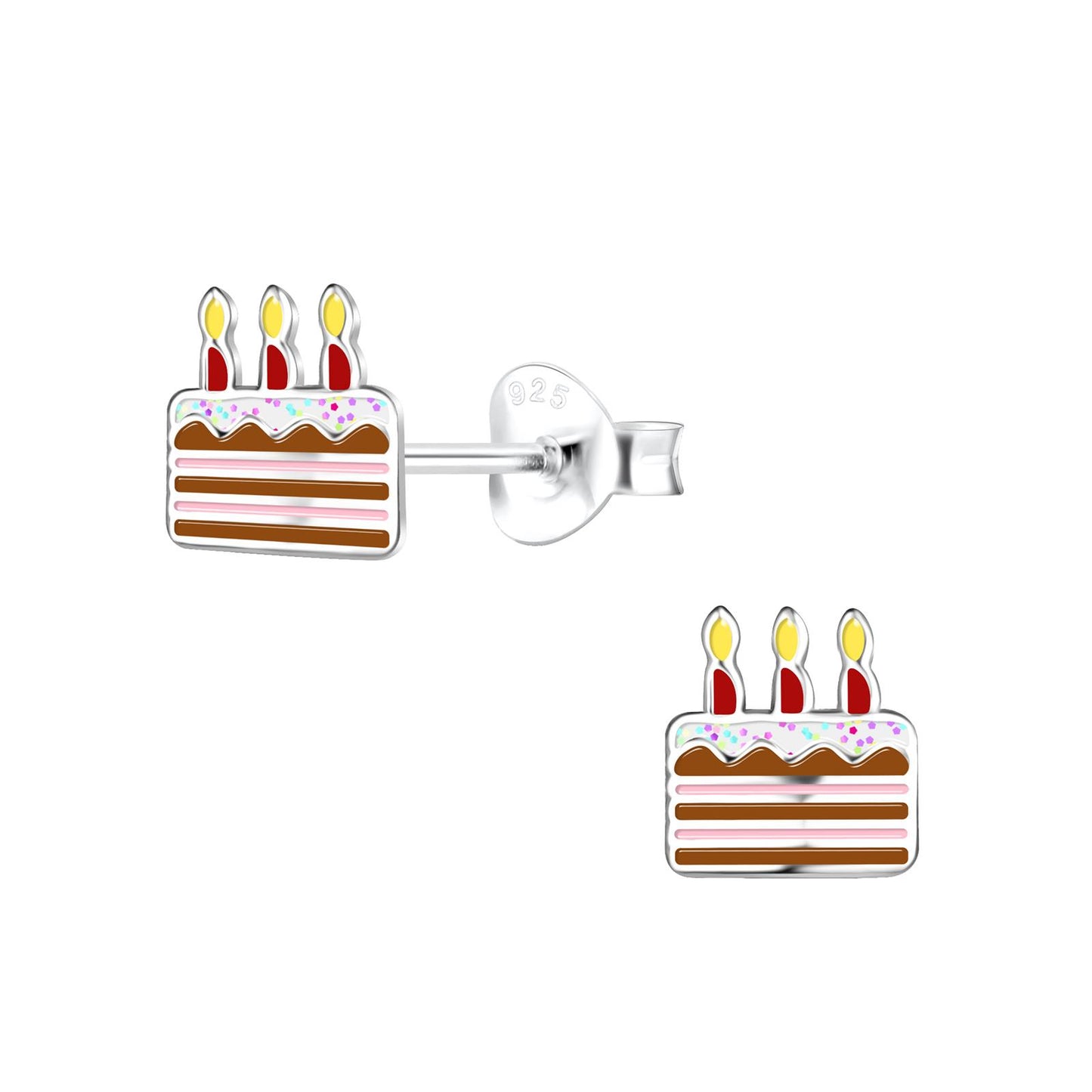 Kinder Ohrringe Kuchen aus 925 Silber