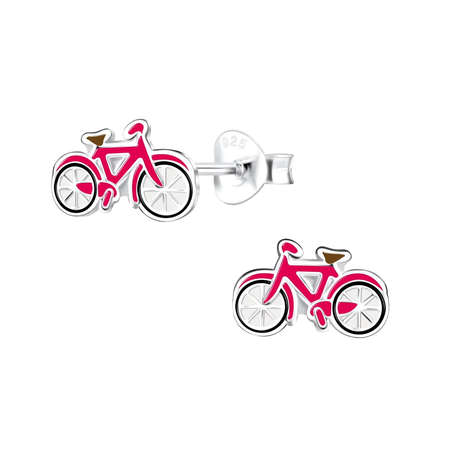 Kinder Ohrringe Fahrrad aus 925 Silber